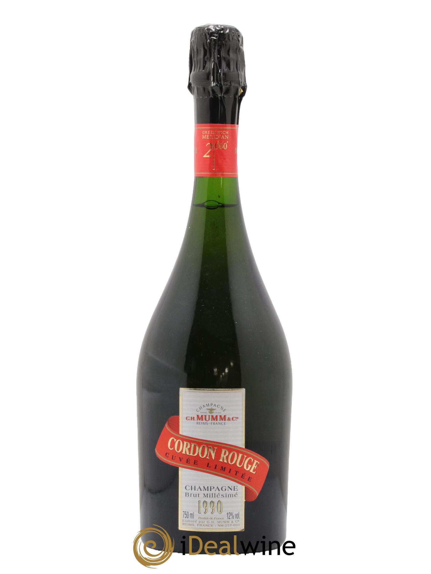 Cordon Rouge Mumm 1990 - Lot of 1 bottle - 0