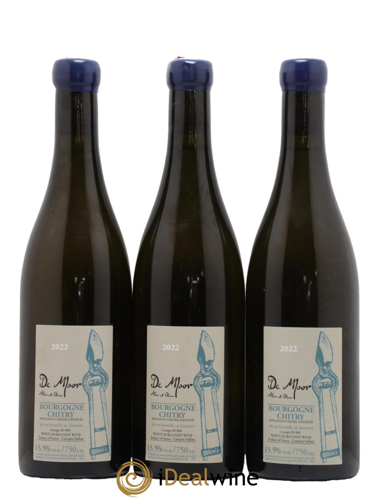 Bourgogne Chitry Alice et Olivier De Moor  2022 - Lot de 3 bouteilles - 0