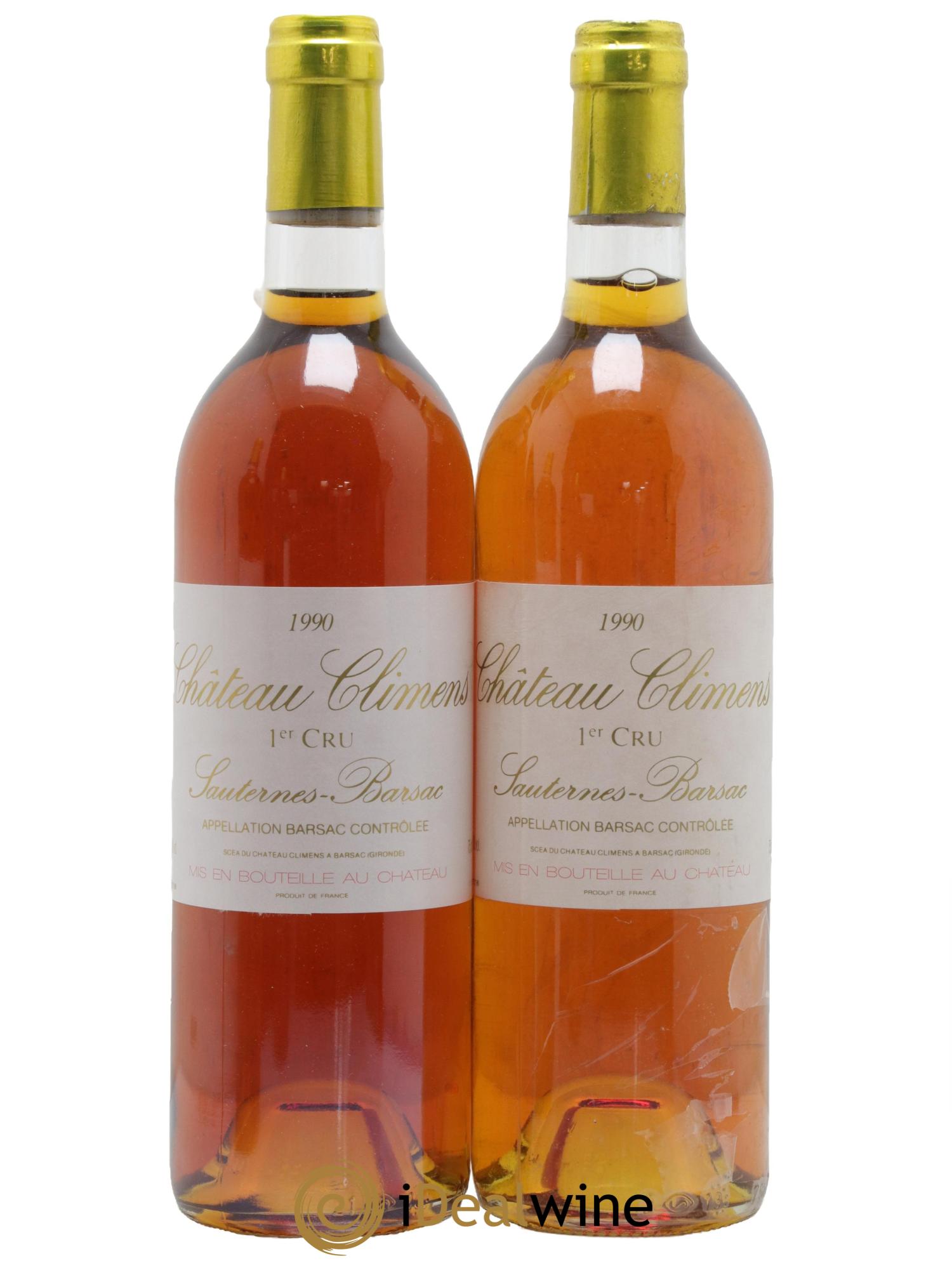 Château Climens 1er Grand Cru Classé 1990 - Lot de 2 bouteilles - 0