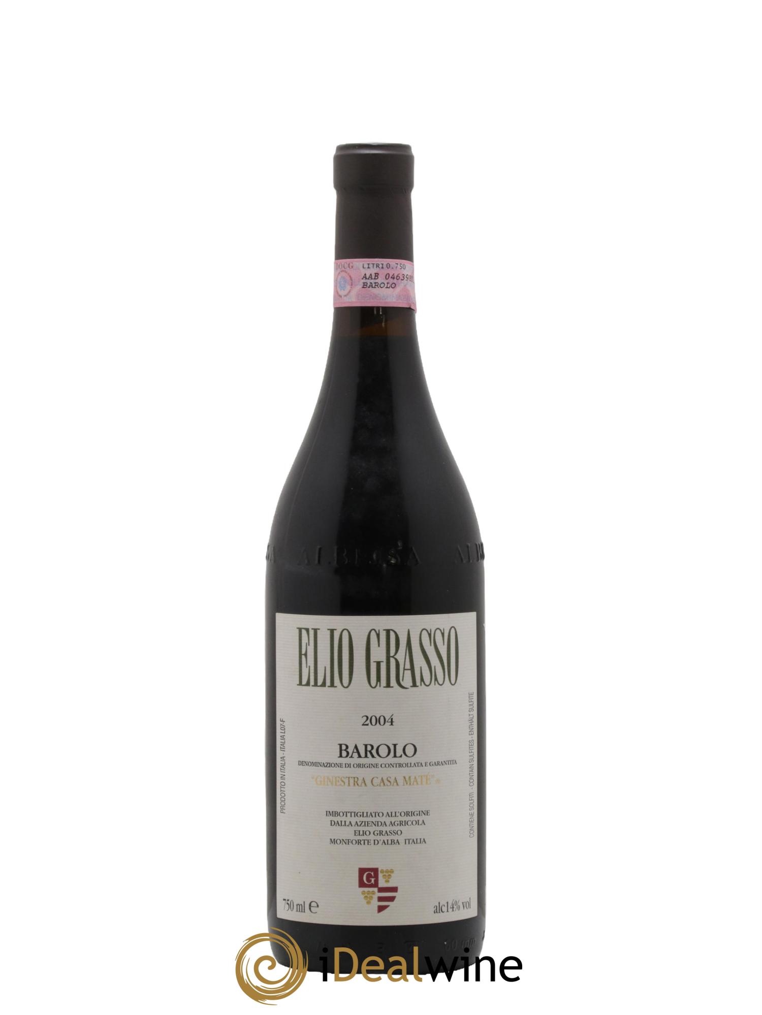 Barolo DOCG Ginestra Casa Maté Elio Grasso 2004 - Lot de 1 bouteille - 0