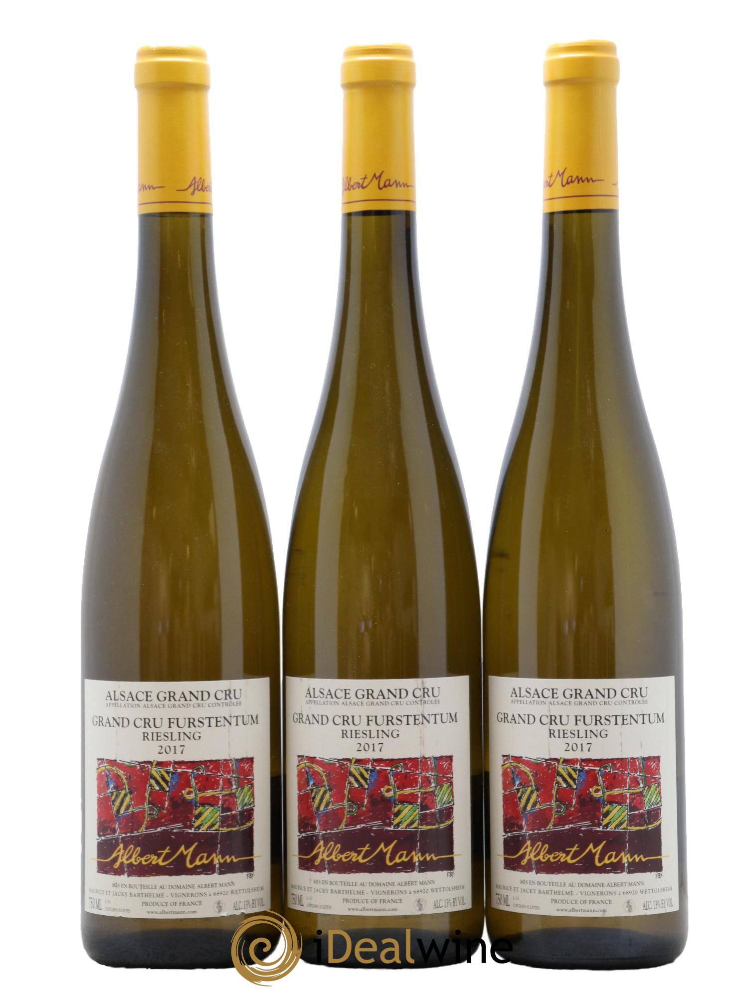 Alsace Riesling Grand Cru Furstentum Albert Mann 2017 - Lot of 3 bottles - 0