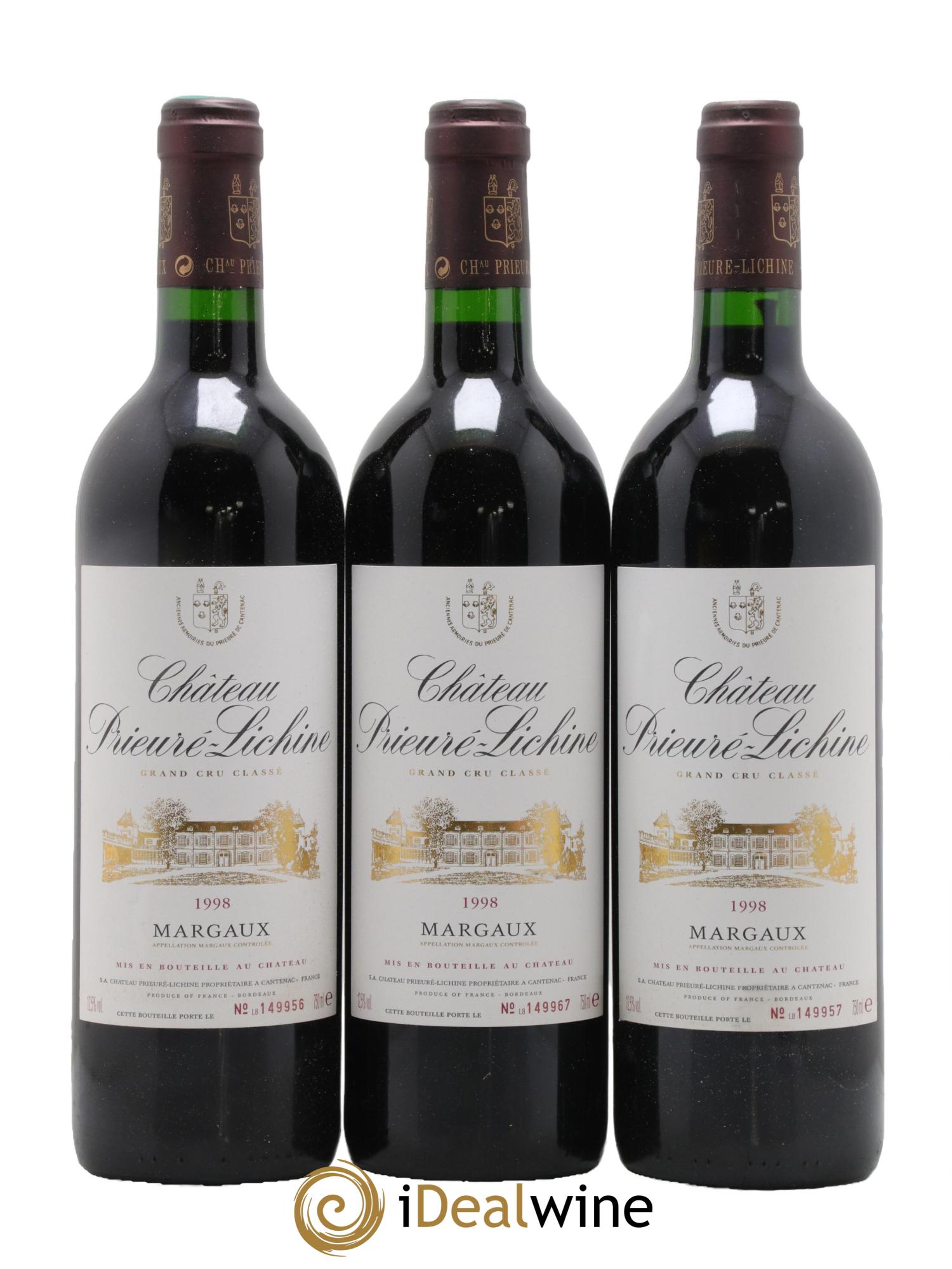 Château Prieuré Lichine 4ème Grand Cru Classé 1998 - Lot de 6 bouteilles - 1