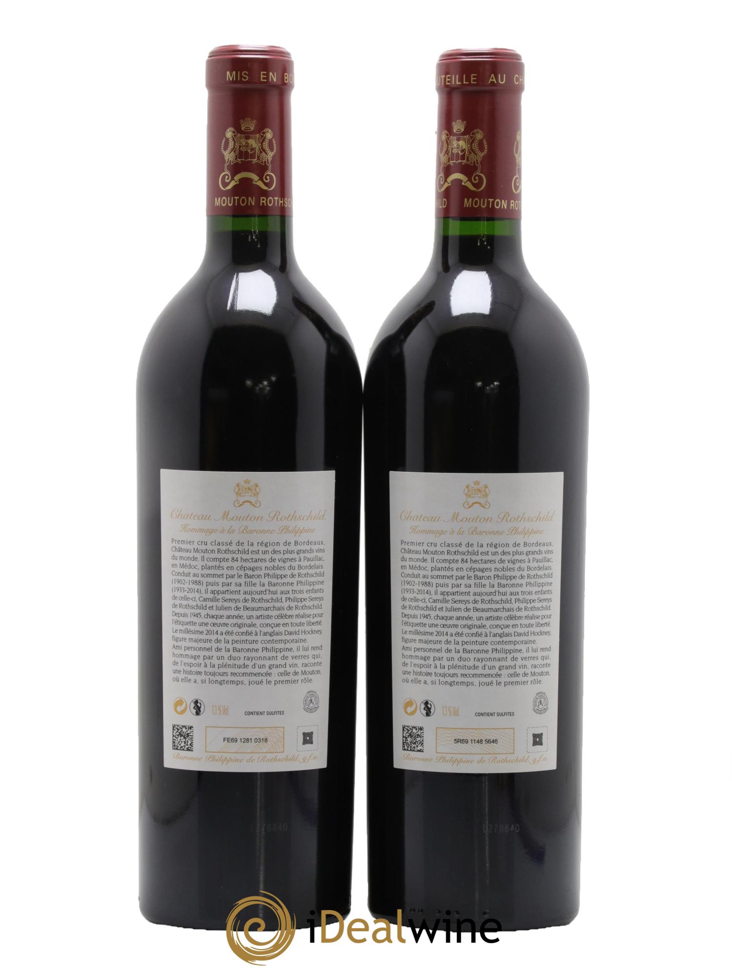 Château Mouton Rothschild 1er Grand Cru Classé 2014 - Lot de 2 bouteilles - 1