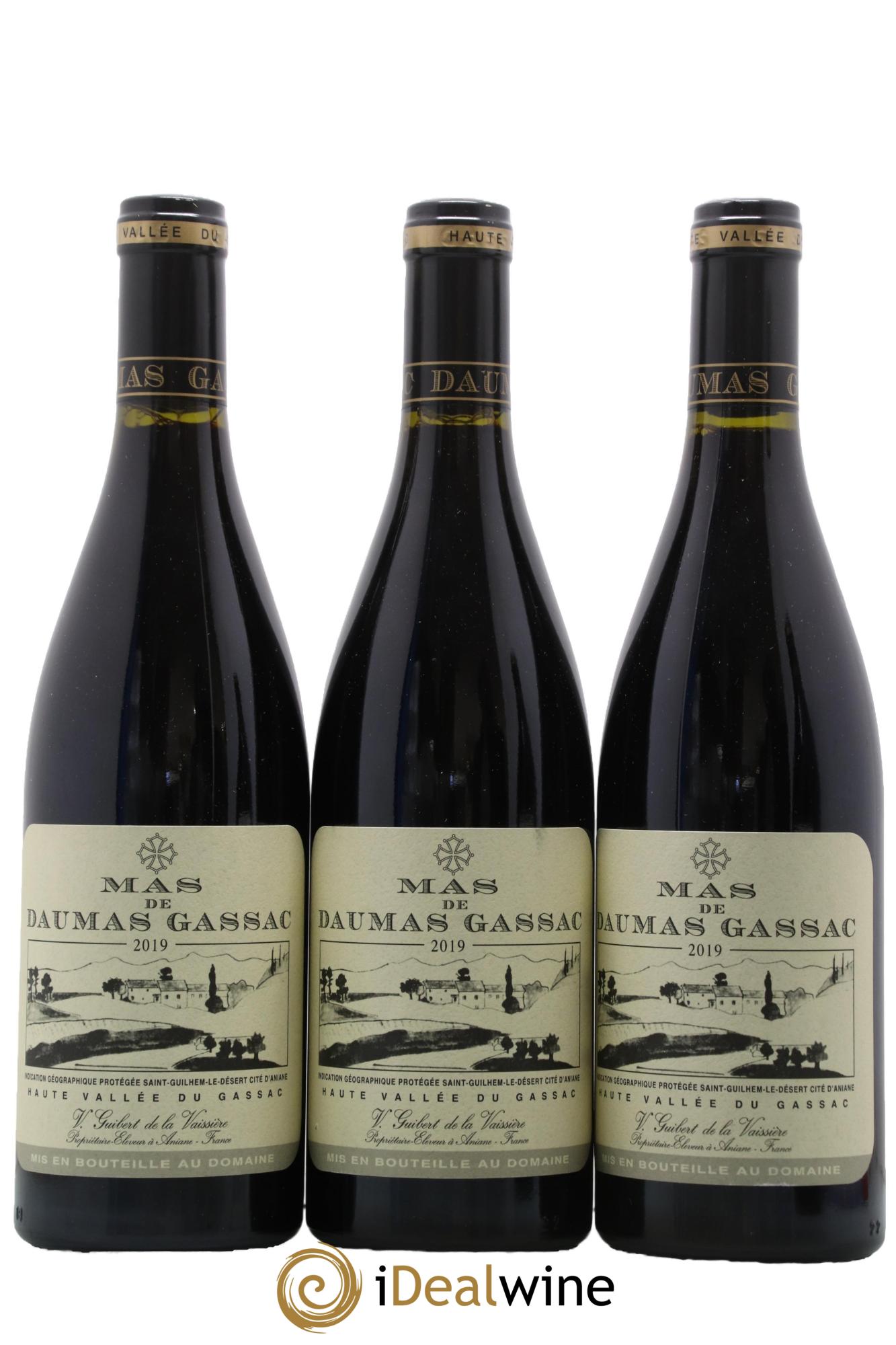 IGP St Guilhem-le-Désert - Cité d'Aniane Mas Daumas Gassac Famille Guibert de La Vaissière 2019 - Lot de 3 bouteilles - 0