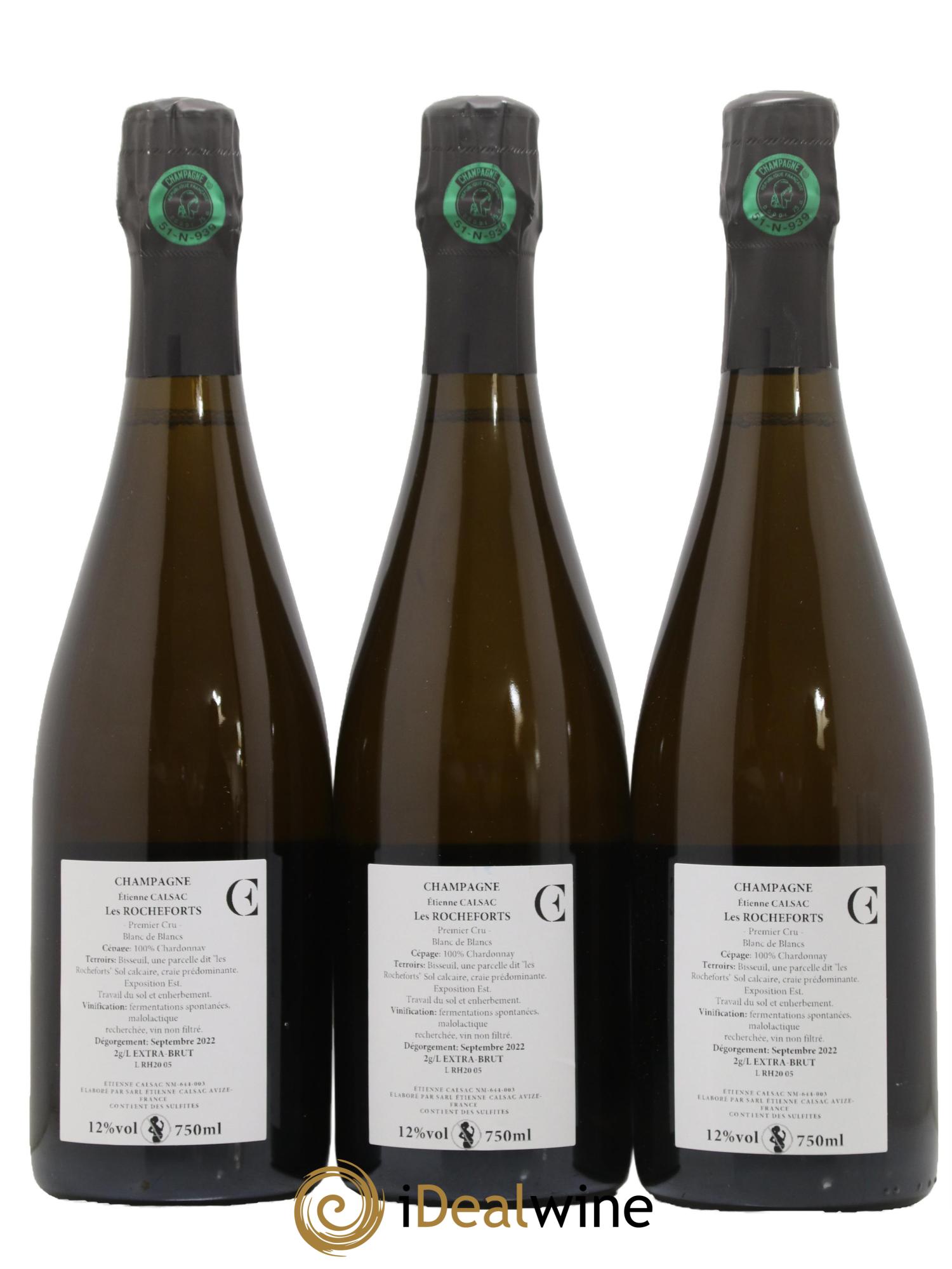 Les Rocheforts Premier Cru Extra Brut Etienne Calsac - Lot de 3 bouteilles - 1