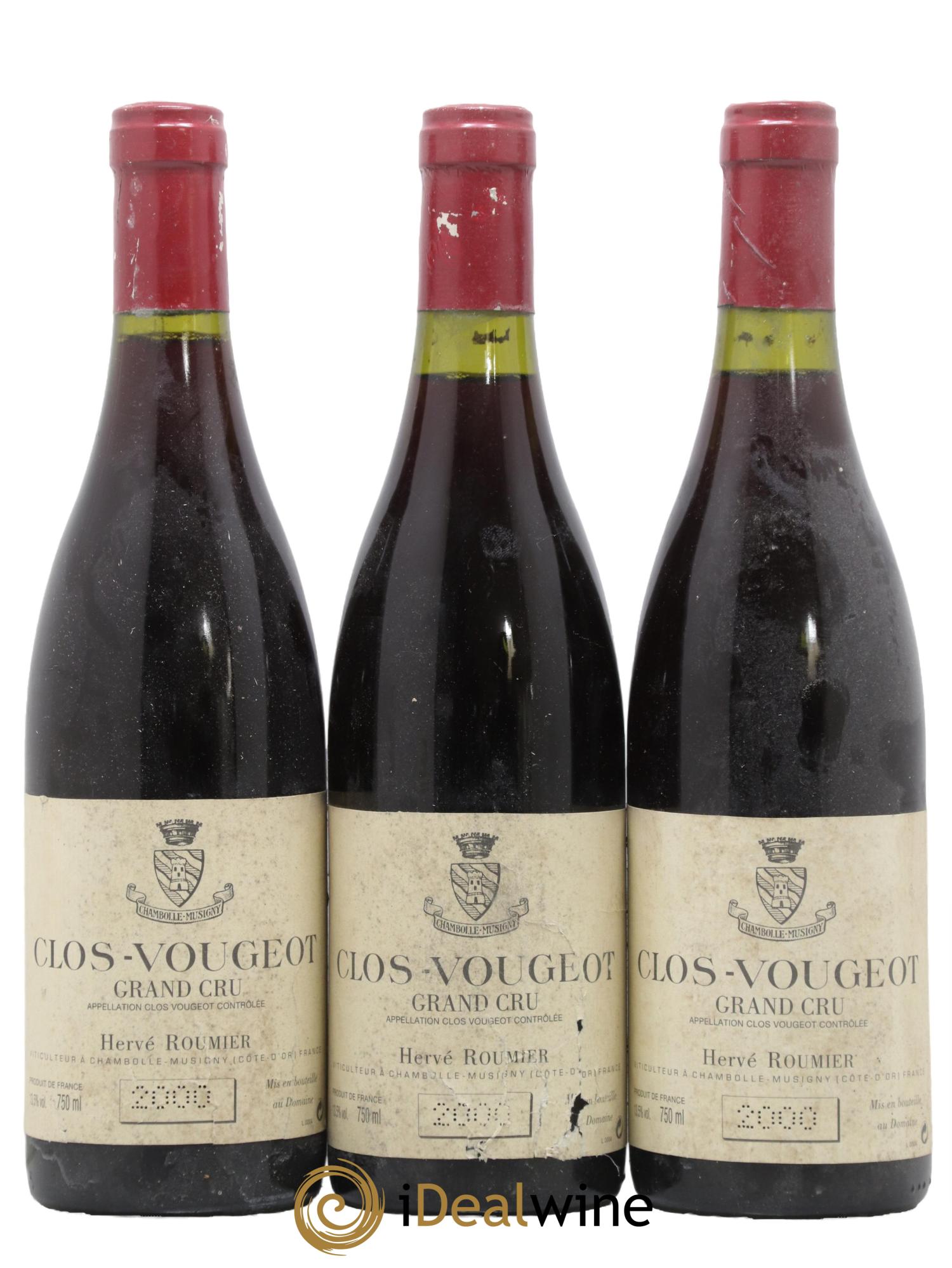 Clos de Vougeot Grand Cru Hervé Roumier 2000 - Lotto di 3 bottiglie - 0