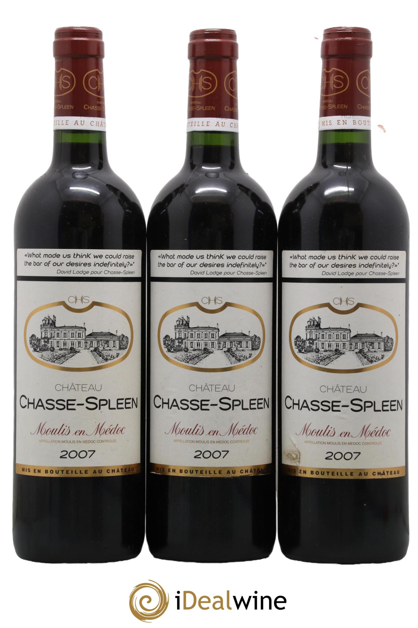 Château Chasse Spleen 2007 - Lotto di 3 bottiglie - 0