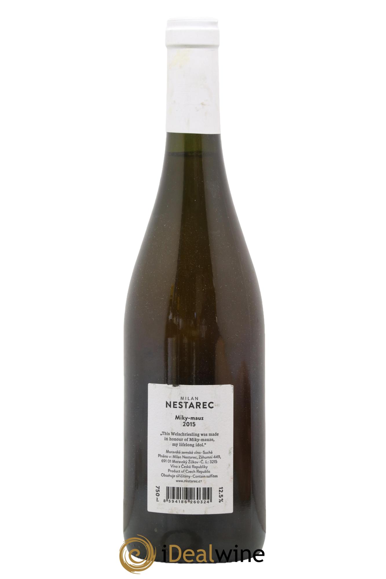 Vins Etrangers République Tchéque Miky Mauz Domaine Milan Nestarec 2015 - Lot de 1 bouteille - 1