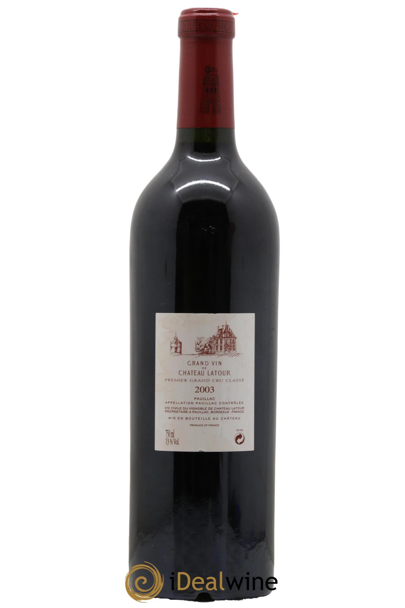 Château Latour 1er Grand Cru Classé 2003 - Lotto di 1 bottiglia - 1