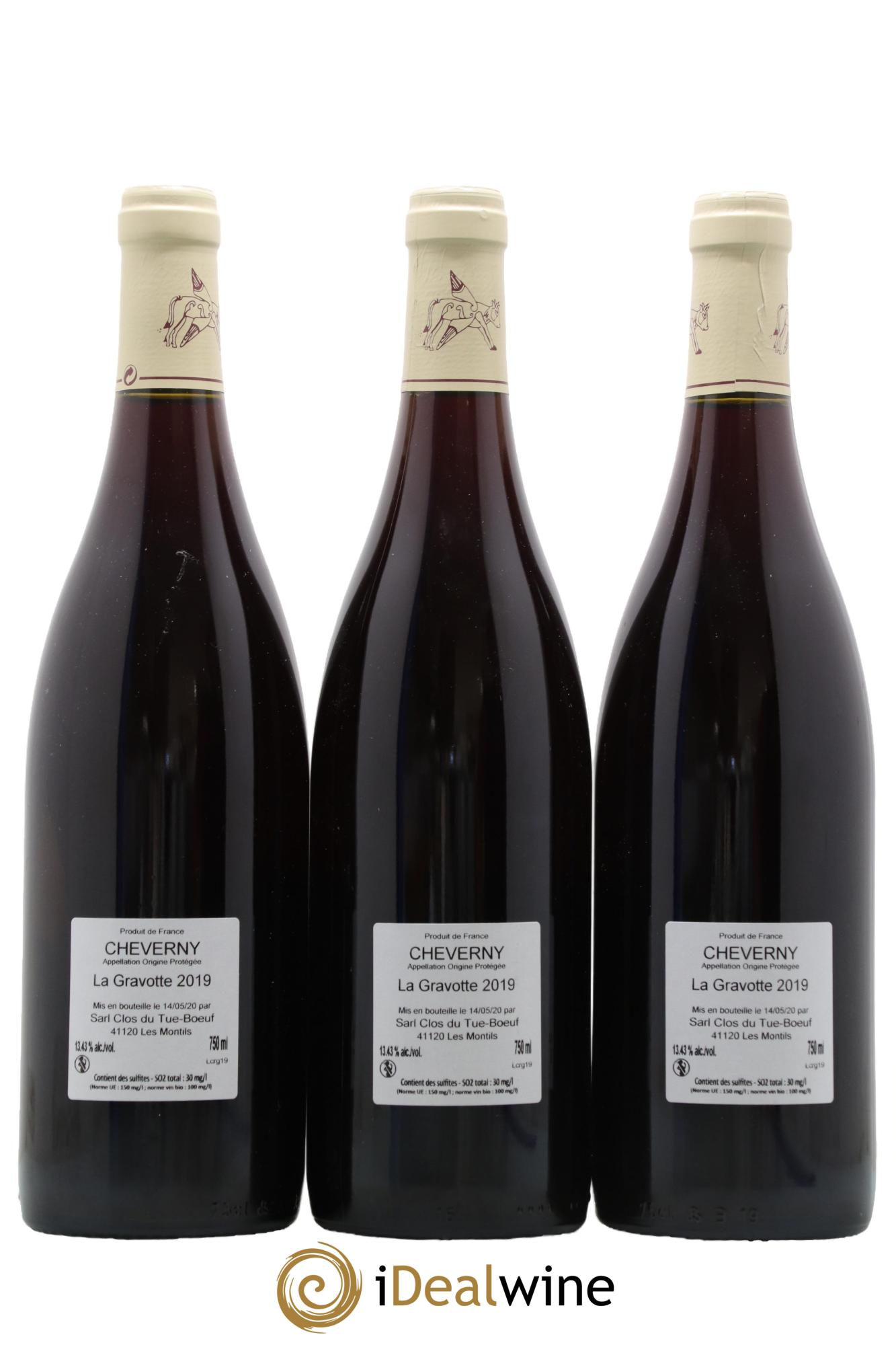 Cheverny La Gravotte Clos du Tue-Boeuf 2019 - Lotto di 3 bottiglie - 1