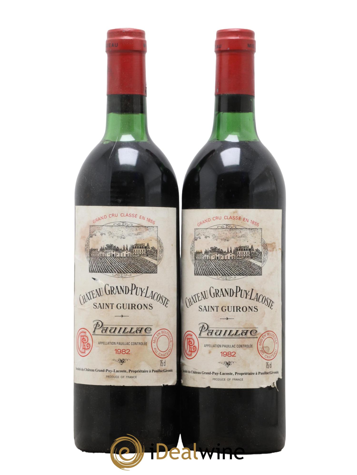 Château Grand Puy Lacoste 5ème Grand Cru Classé 1982 - Posten von 2 Flaschen - 0