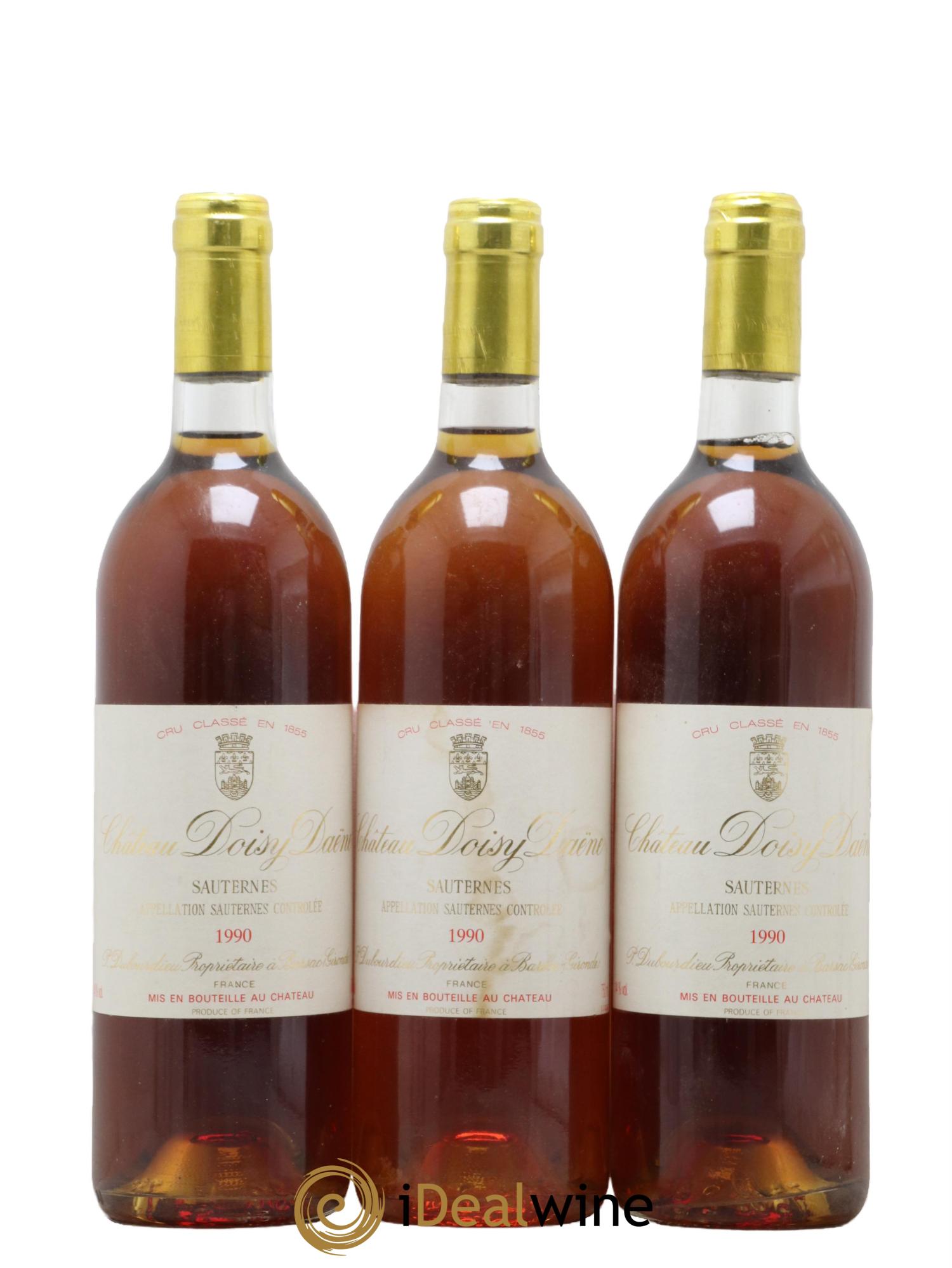 Château Doisy Daëne 2ème Grand Cru Classé 1990 - Lot of 3 bottles - 0