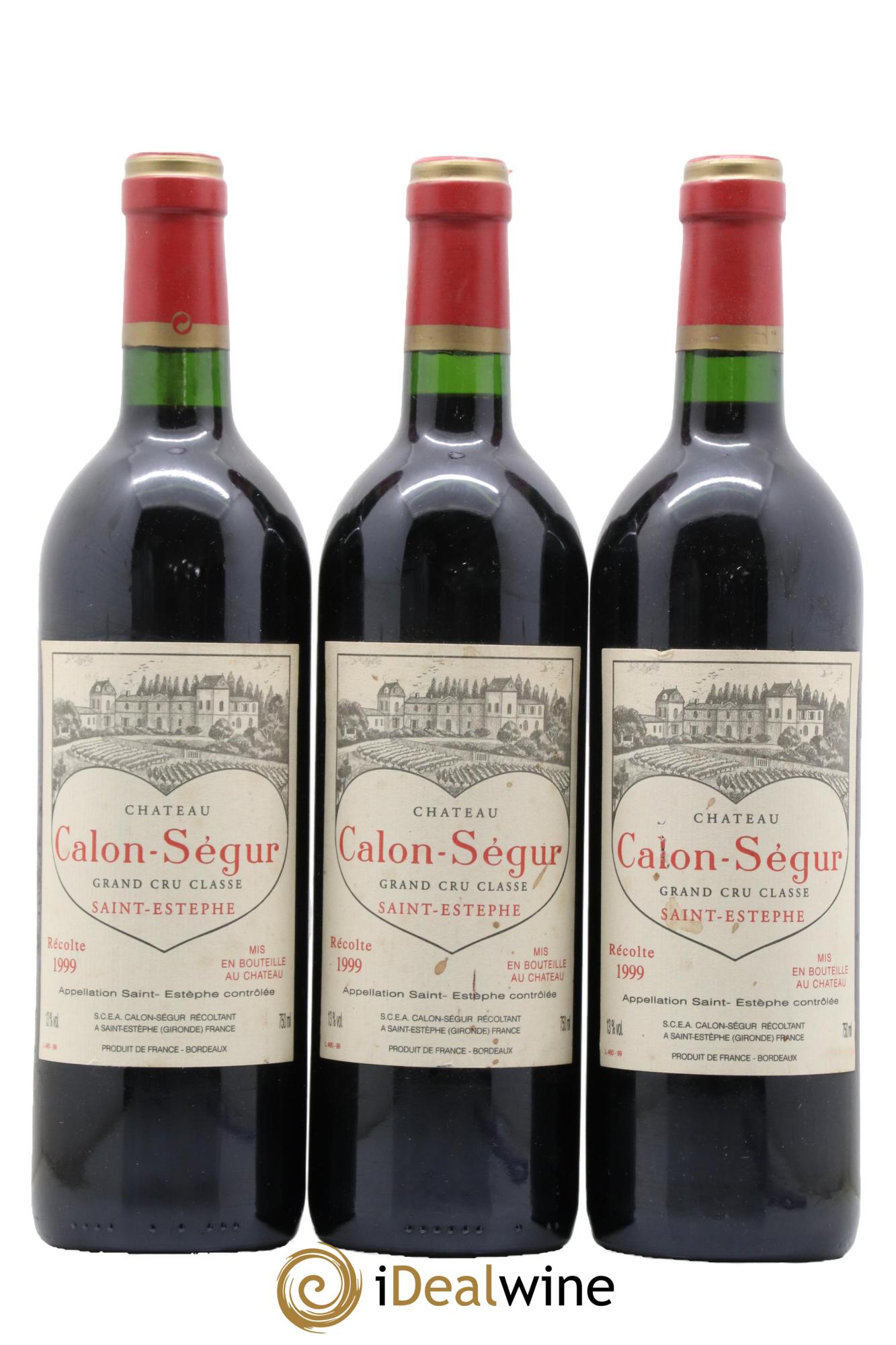 Château Calon Ségur 3ème Grand Cru Classé 1999 - Lot de 3 bouteilles - 0