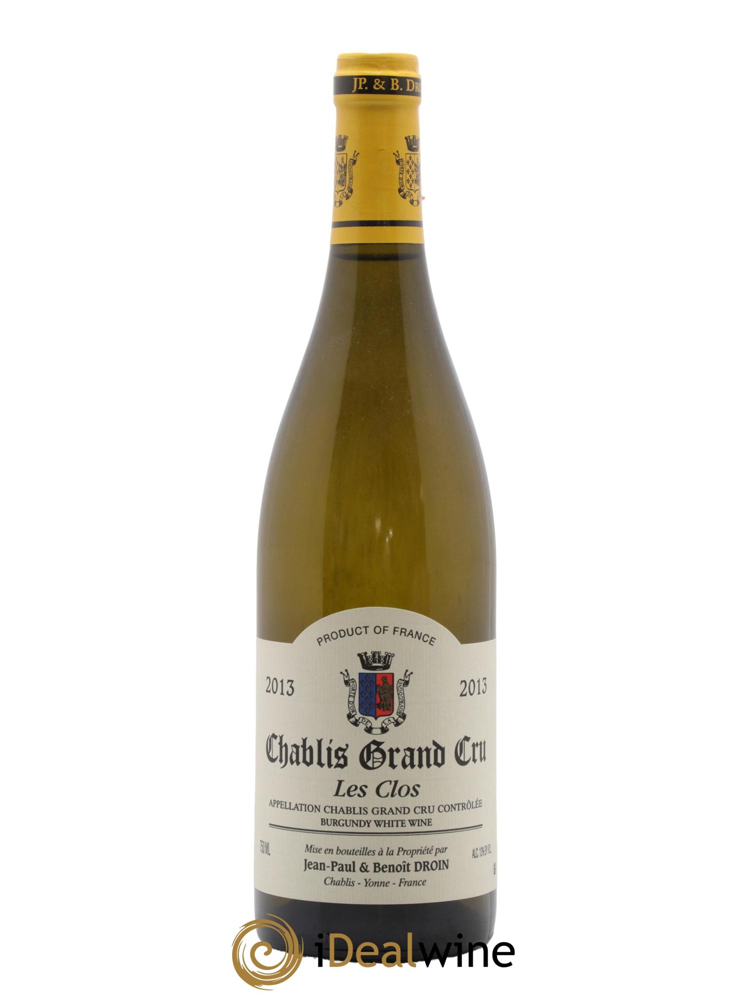 Chablis Grand Cru Les Clos Jean-Paul & Benoît Droin (Domaine) 2013 - Lot de 1 bouteille - 0