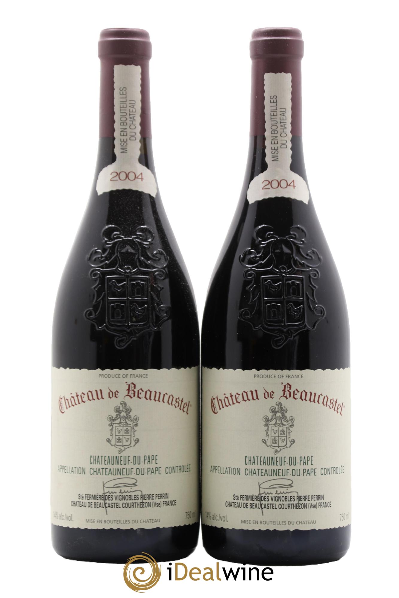 Châteauneuf-du-Pape Château de Beaucastel Famille Perrin 2004 - Lot de 2 bouteilles - 0