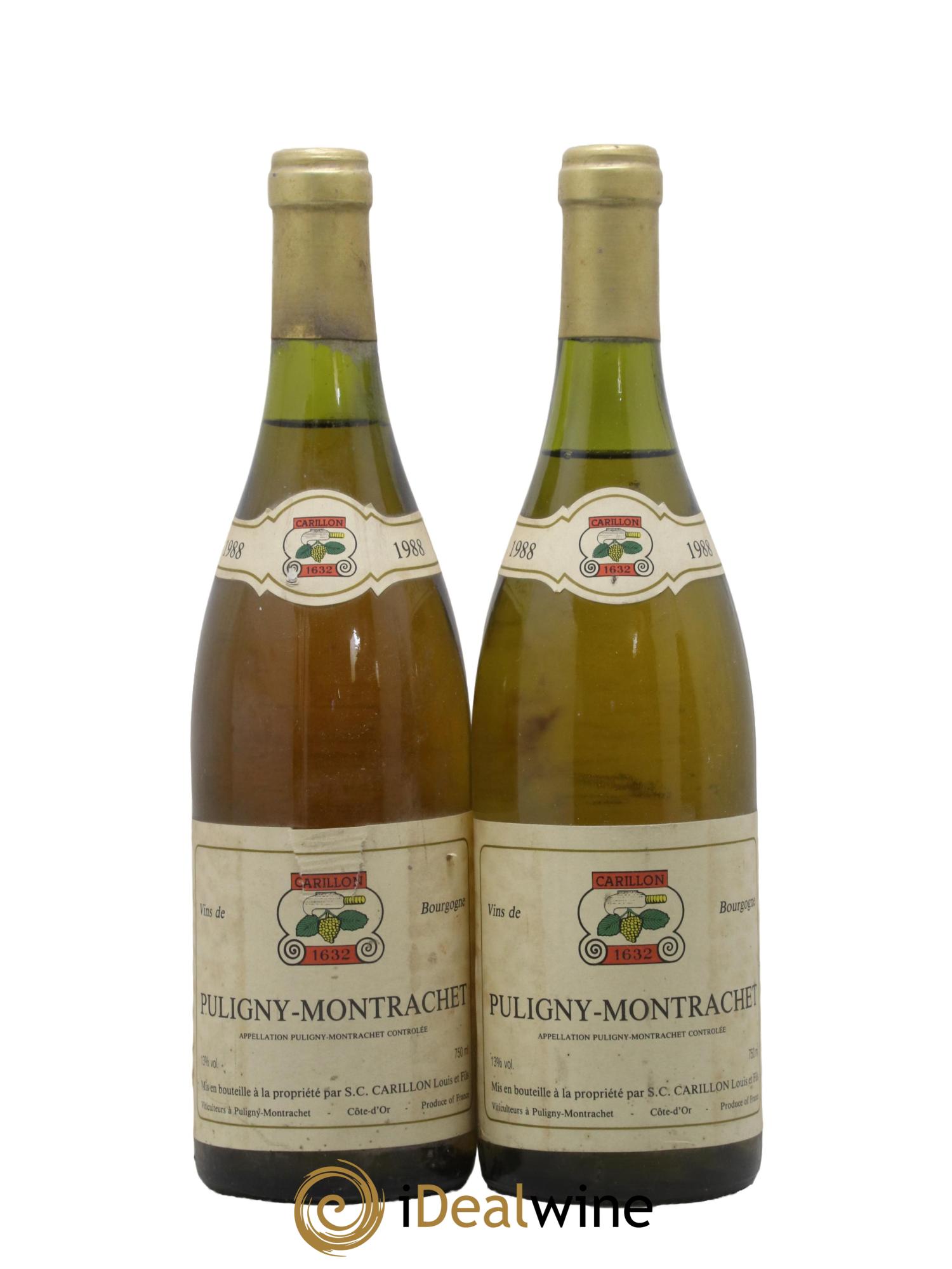 Puligny-Montrachet Louis Carillon & Fils 1988 - Lot de 2 bouteilles - 0