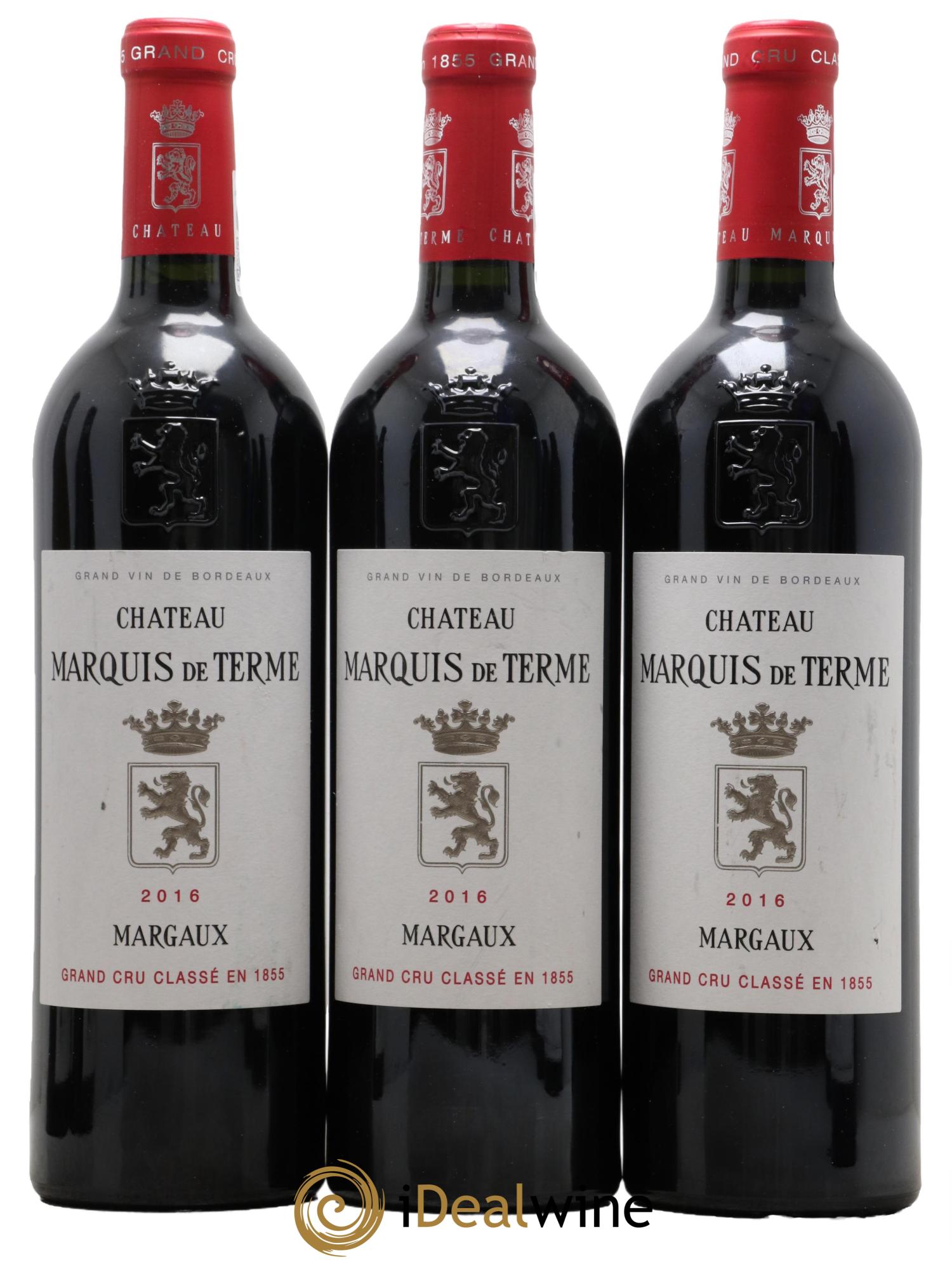 Château Marquis de Terme 4ème Grand Cru Classé  2016 - Lotto di 3 bottiglie - 0