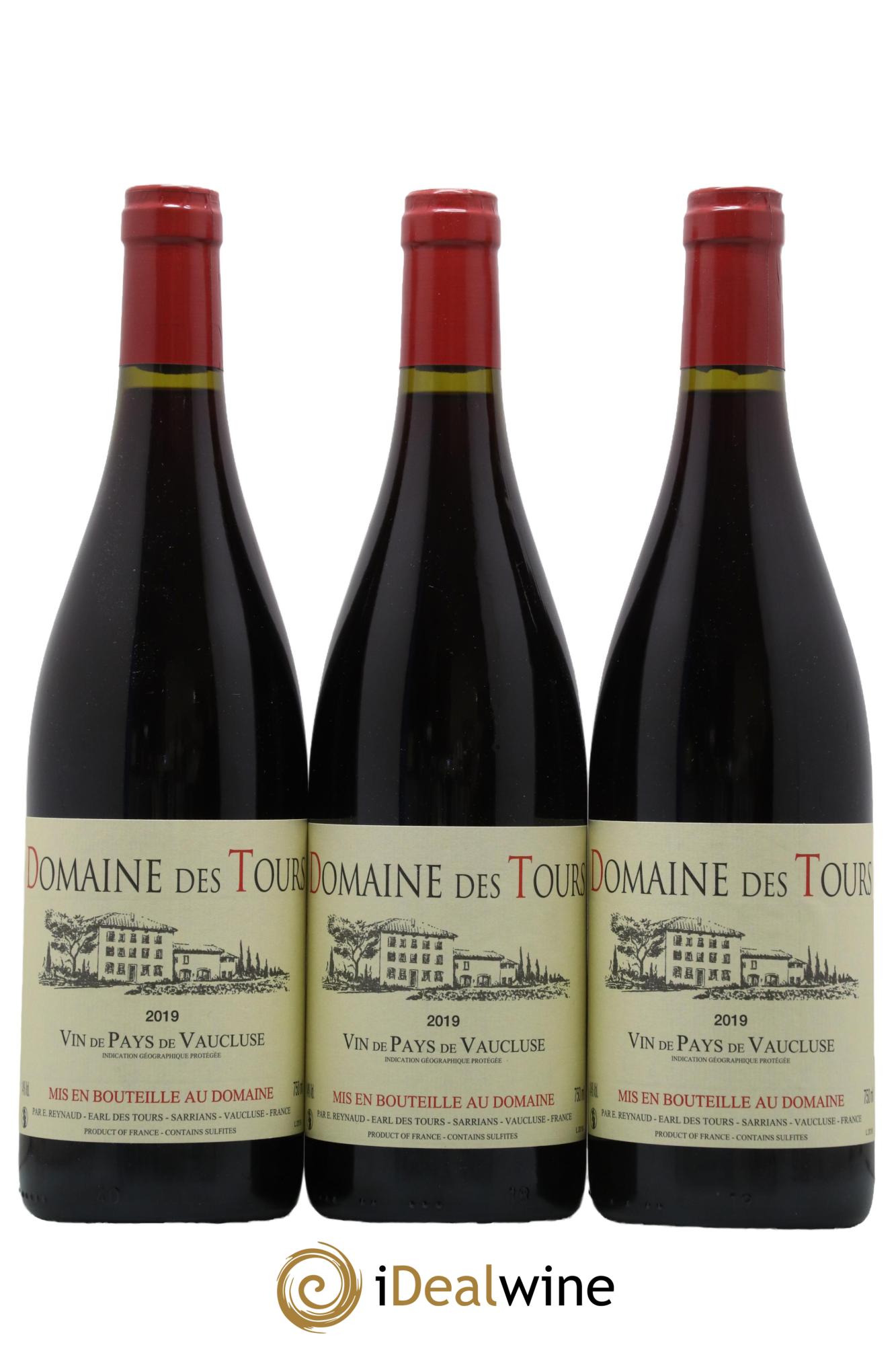 IGP Vaucluse (Vin de Pays de Vaucluse) Domaine des Tours Emmanuel Reynaud  2019 - Lot of 3 bottles - 0