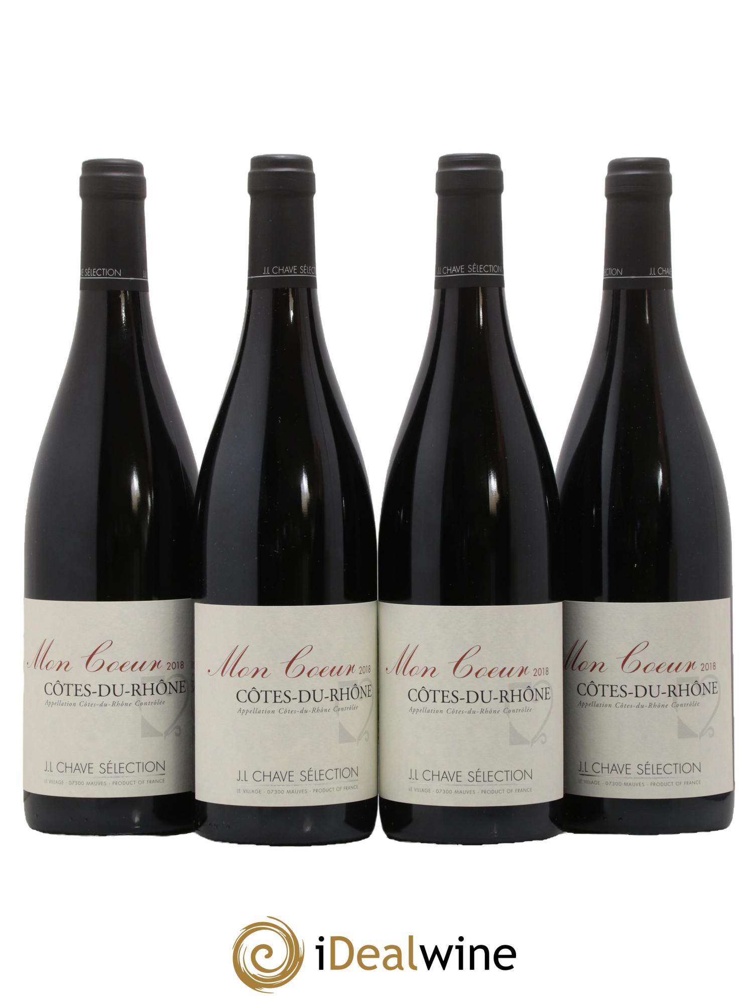 Côtes du Rhône Mon coeur J-L. Chave Sélection 2018 - Lot de 4 bouteilles - 0