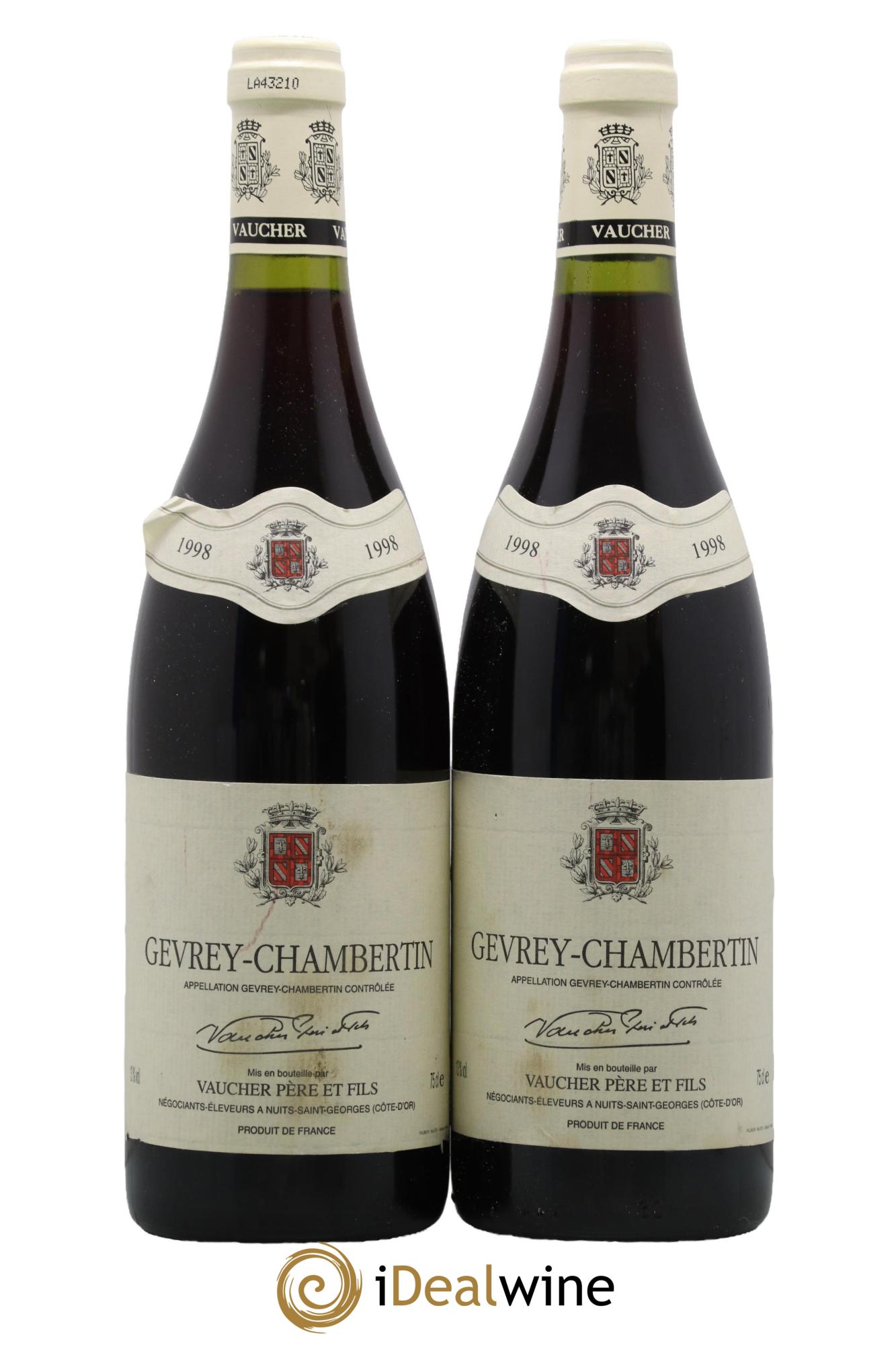 Gevrey-Chambertin Vaucher Père et Fils 1998 - Lot de 2 bouteilles - 0