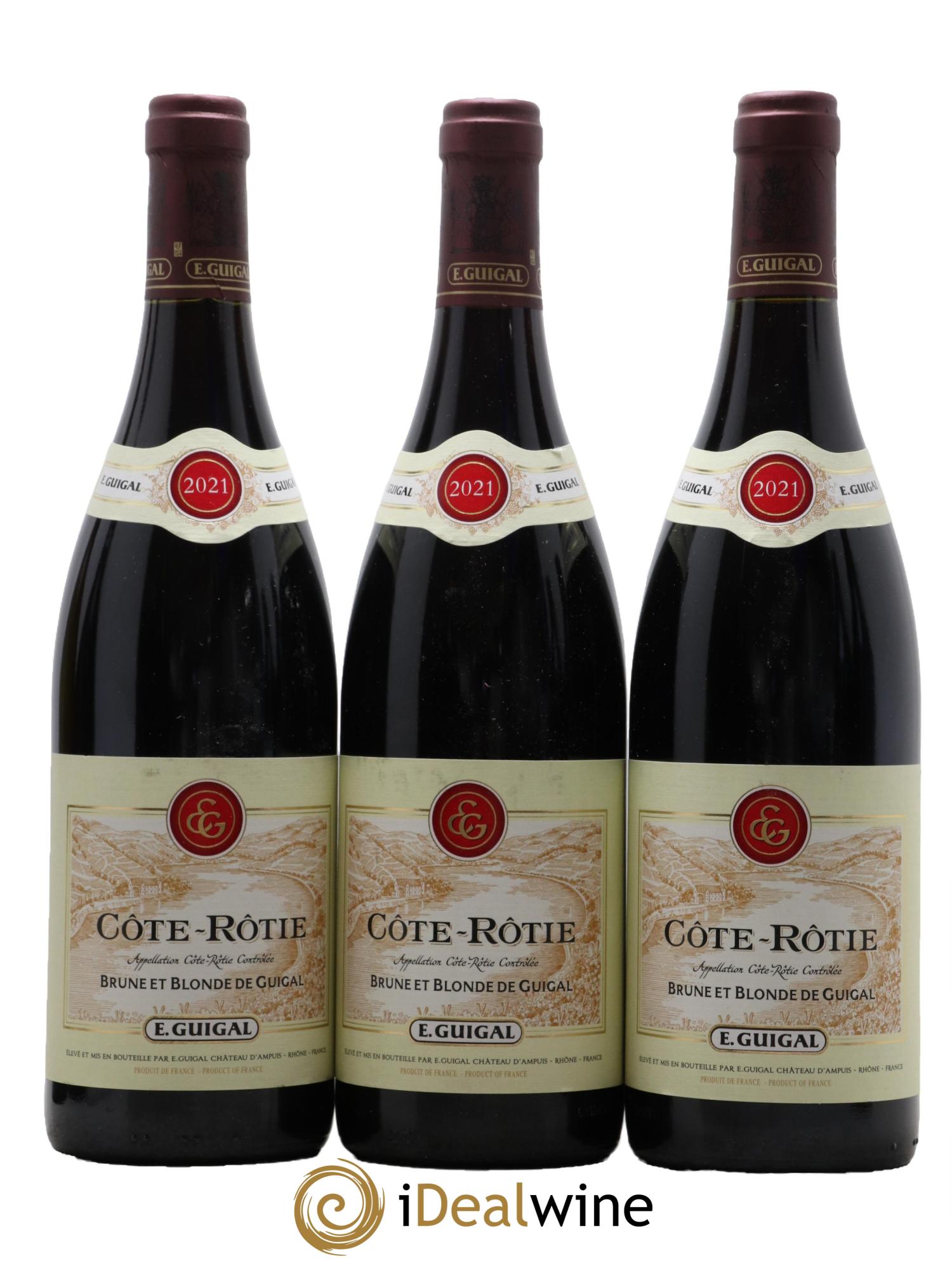 Côte-Rôtie Côtes Brune et Blonde Guigal  2021 - Lot of 3 bottles - 0