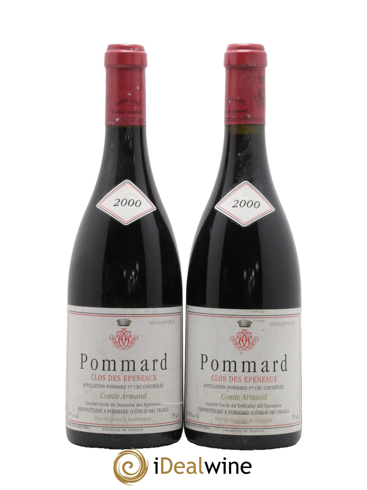 Pommard 1er Cru Clos des Epeneaux Comte Armand 2000 - Lot of 2 bottles - 0