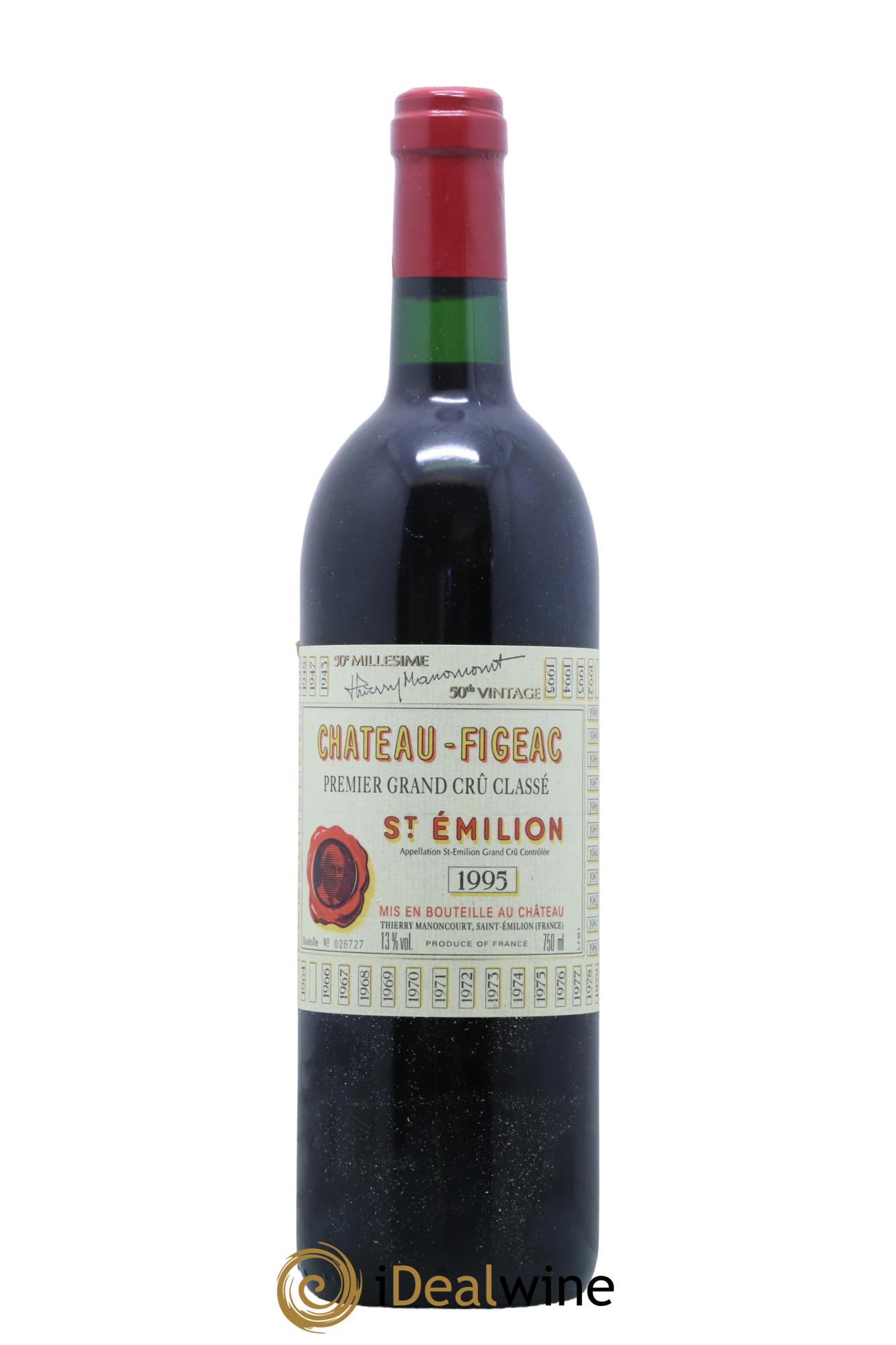 Château Figeac 1er Grand Cru Classé A 1995 - Lot de 1 bouteille - 0