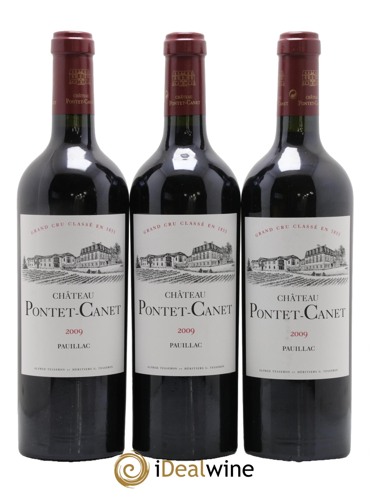 Château Pontet Canet 5ème Grand Cru Classé 2009 - Lotto di 3 bottiglie - 0