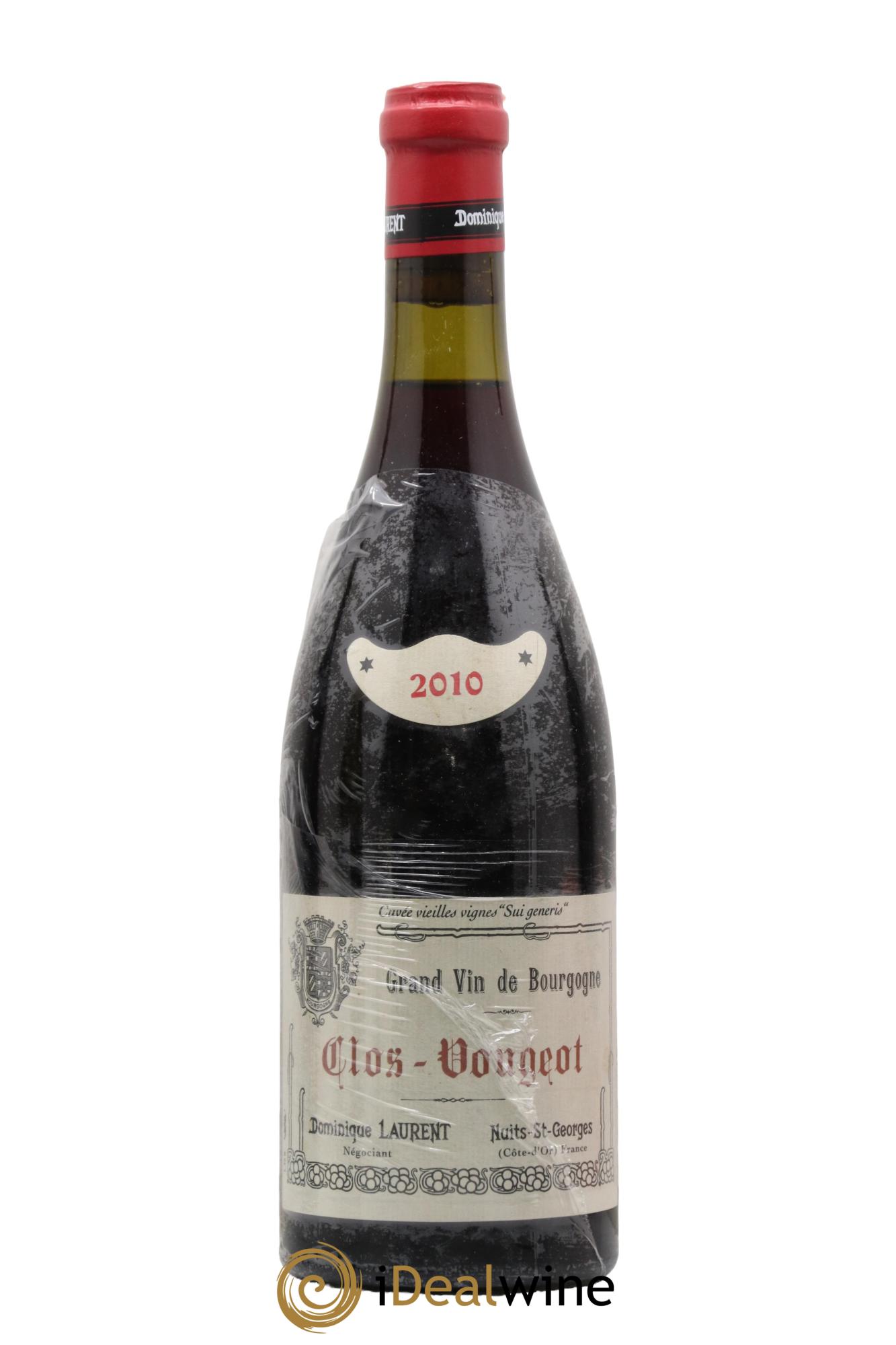 Clos de Vougeot Grand Cru Vieilles vignes Sui Generis Dominique Laurent 2010 - Lot de 1 bouteille - 0