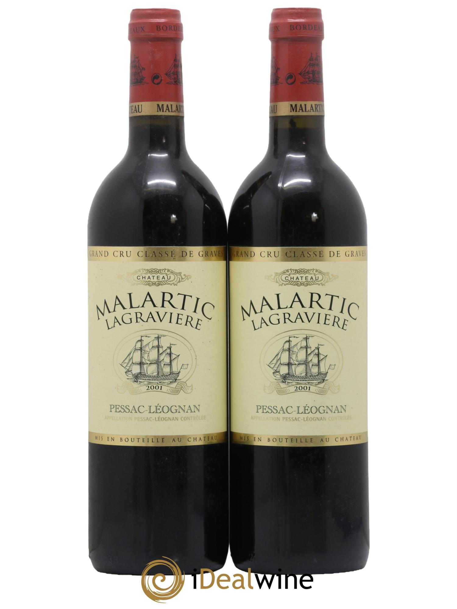 Château Malartic-Lagravière Cru Classé de Graves 2001 - Lot de 2 bouteilles - 0