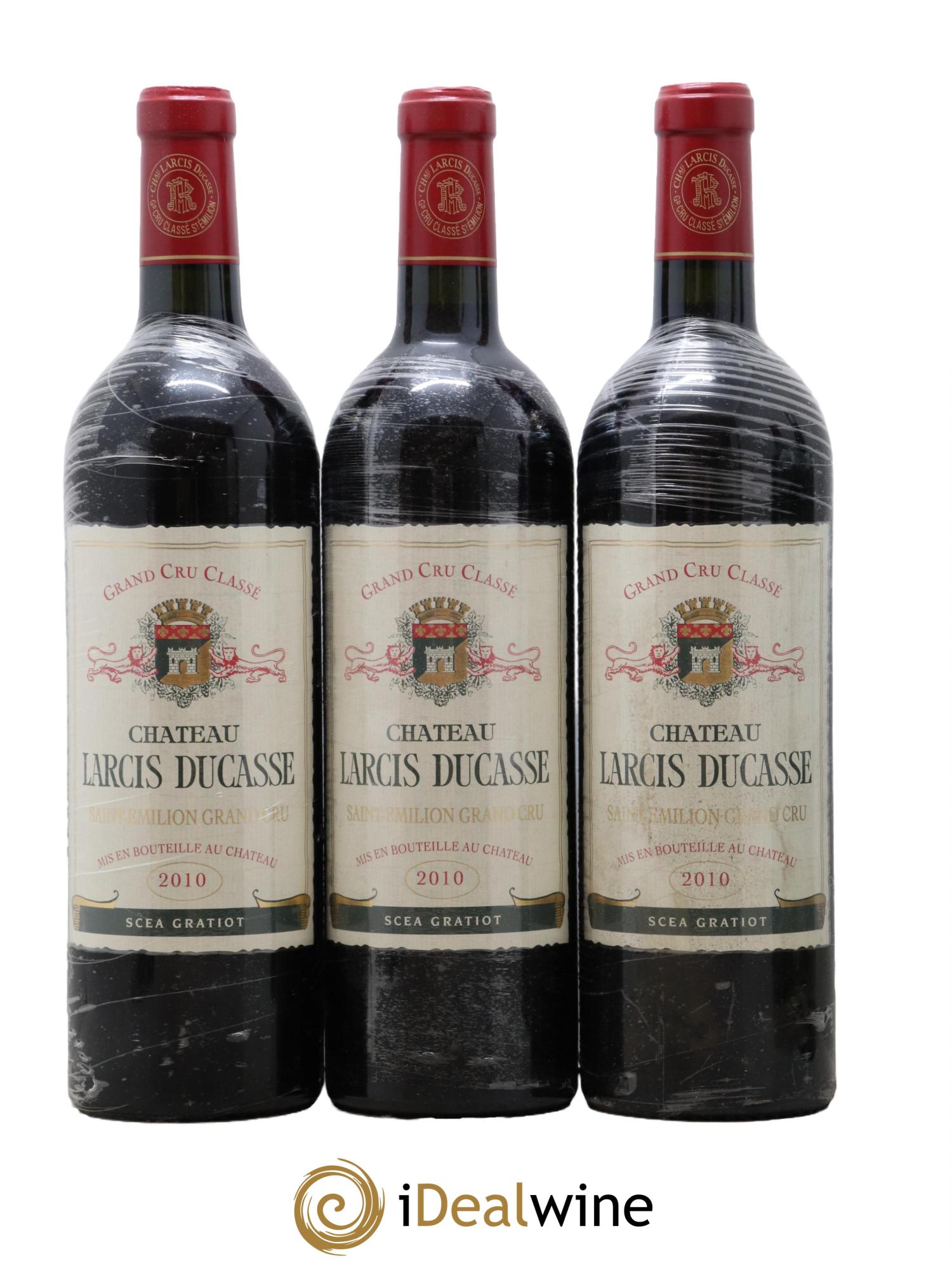 Château Larcis Ducasse 1er Grand Cru Classé B 2010 - Lotto di 3 bottiglie - 0