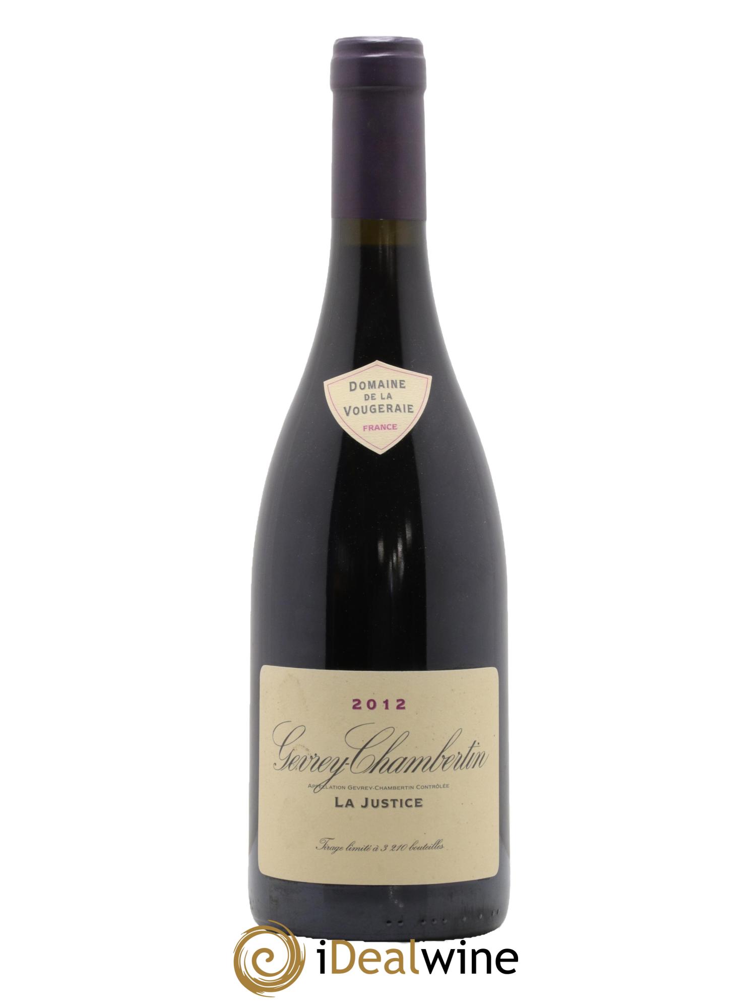 Gevrey-Chambertin La Justice La Vougeraie 2012 - Lot de 1 bouteille - 0