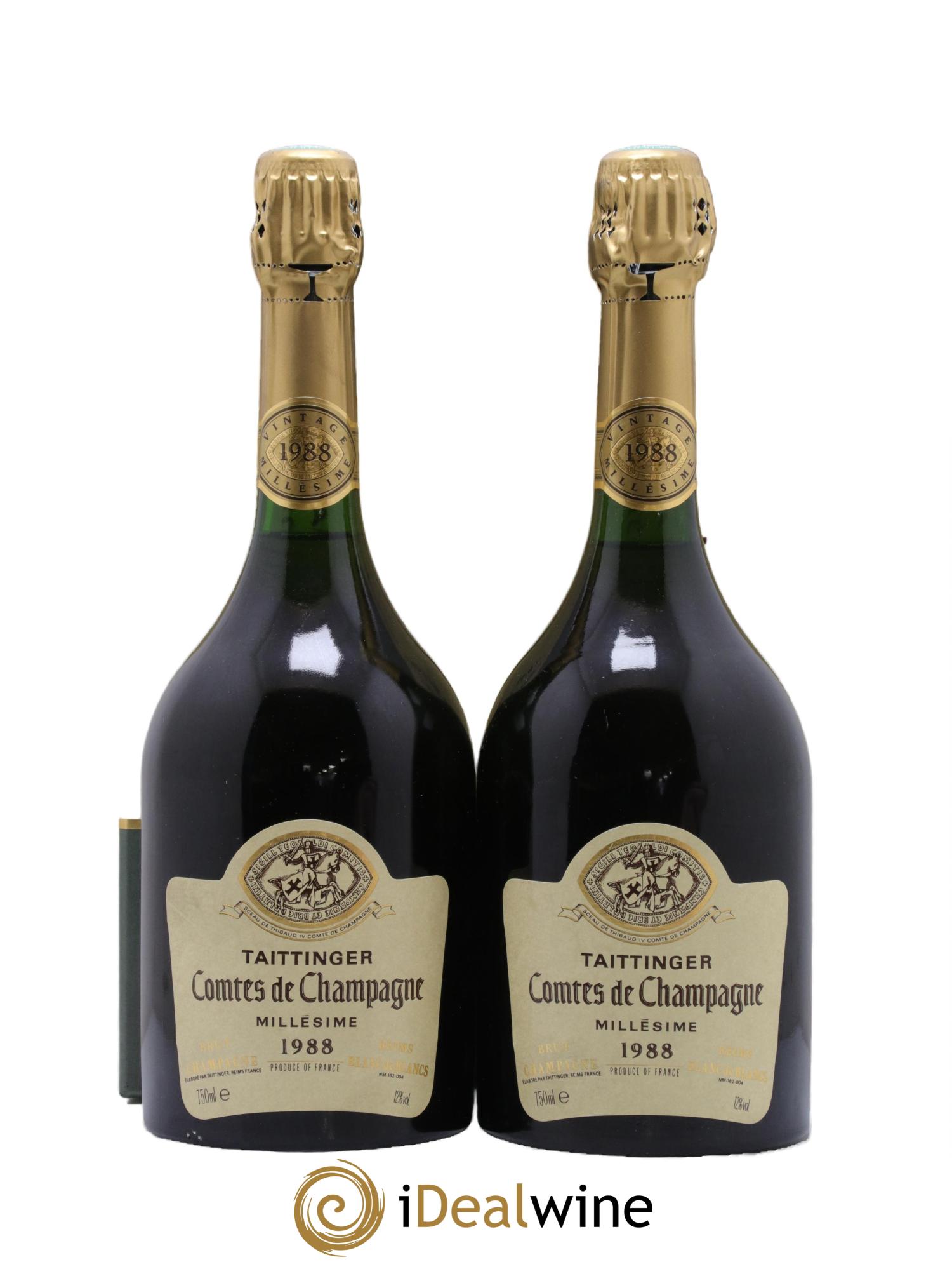 Comtes de Champagne Taittinger 1988 - Lotto di 2 bottiglie - 0