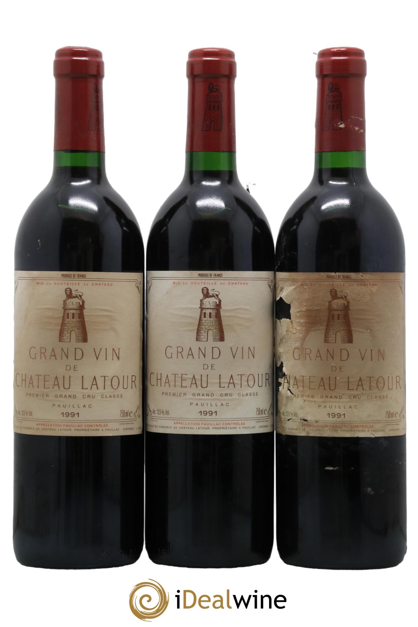 Château Latour 1er Grand Cru Classé 1991 - Lot de 3 bouteilles - 0