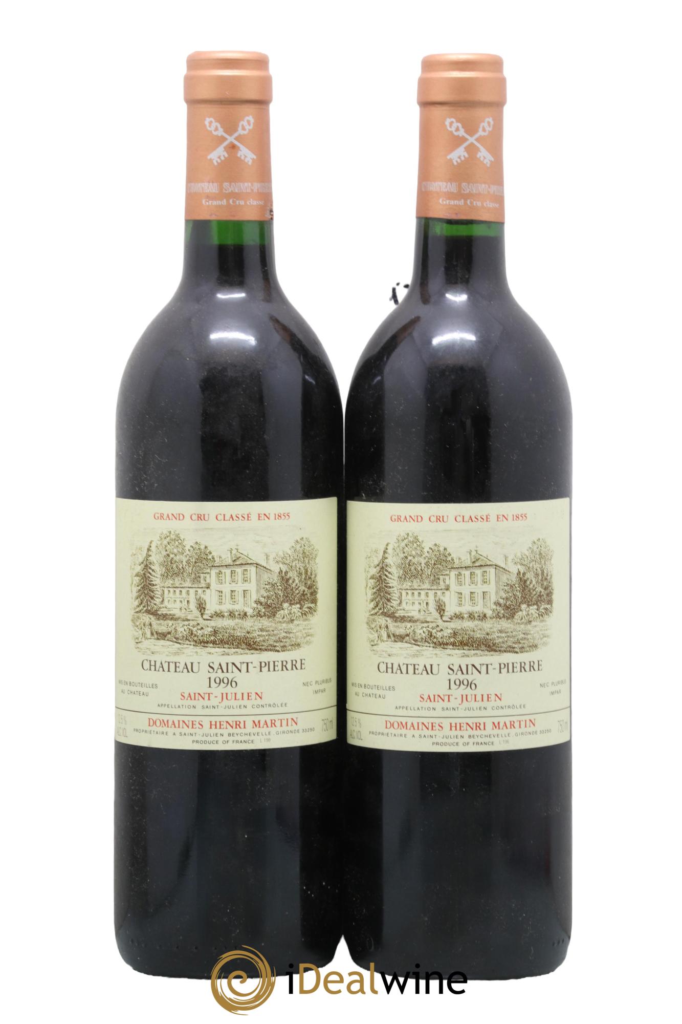 Château Saint-Pierre 4ème Grand Cru Classé 1996 - Lot of 2 bottles - 0