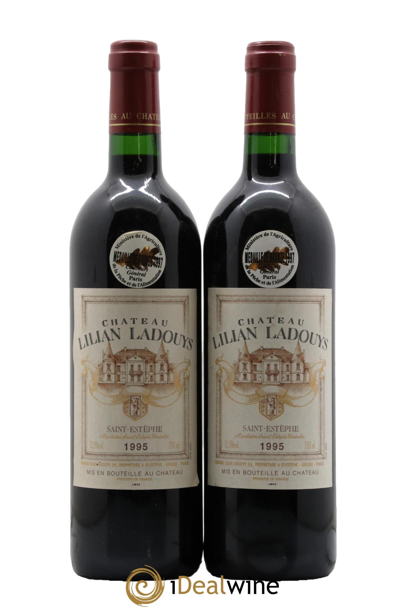 Château Lilian Ladouys Cru Bourgeois 1995 - Lot de 2 bouteilles - 0