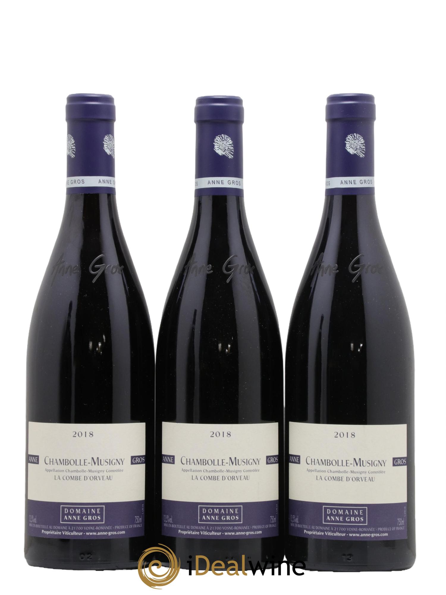 Chambolle-Musigny La Combe d'Orveau Anne Gros 2018 - Lot de 3 bouteilles - 0