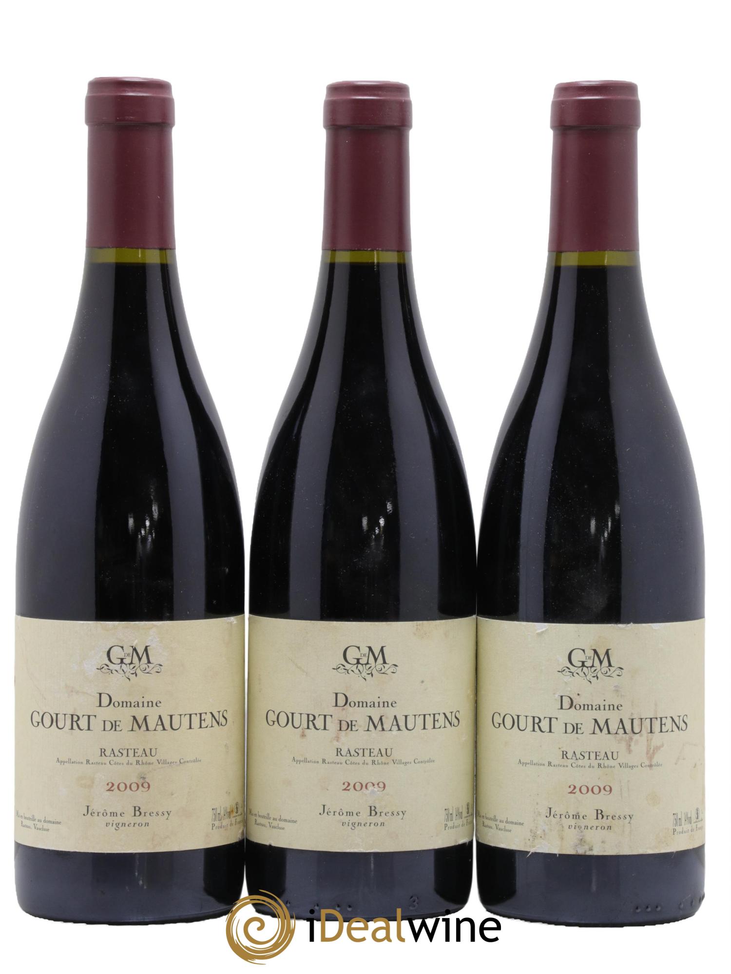 Rasteau Domaine Gourt de Mautens Jérôme Bressy 2009 - Lotto di 3 bottiglie - 0