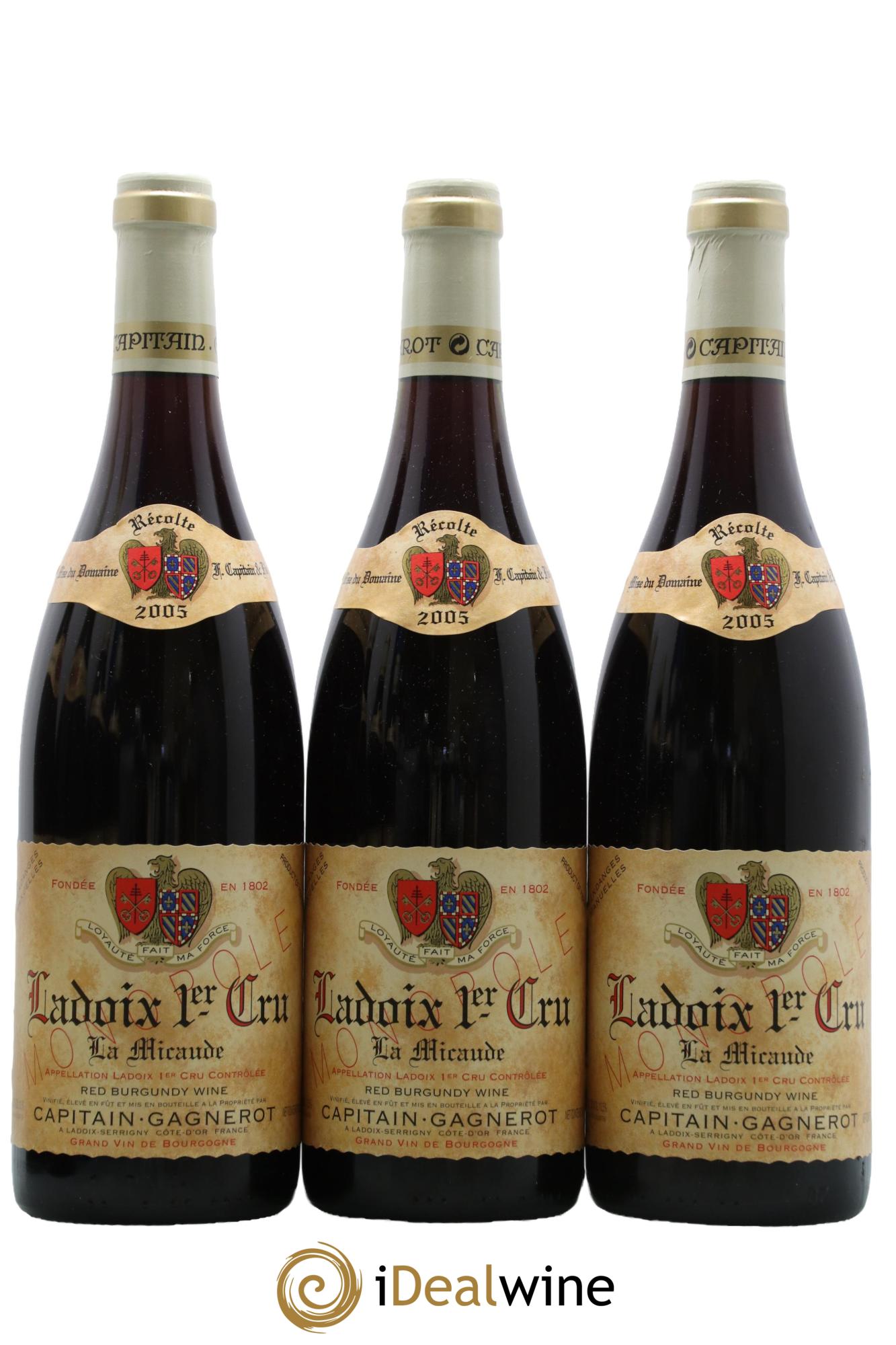 Ladoix 1er Cru La Micaude Domaine Capitain Gagnerot 2005 - Posten von 3 Flaschen - 0