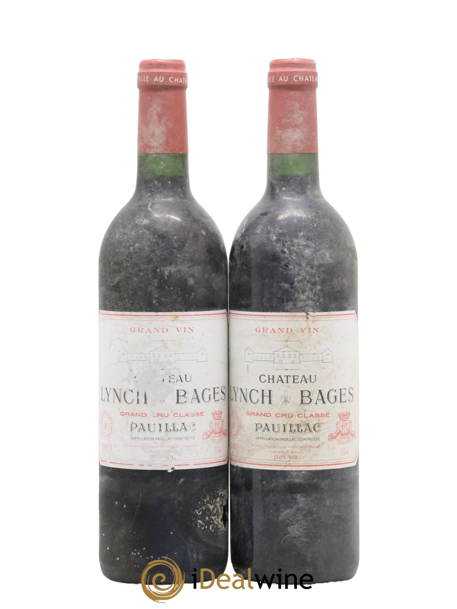 Château Lynch Bages 5ème Grand Cru Classé 2003 - Lotto di 2 bottiglie - 0