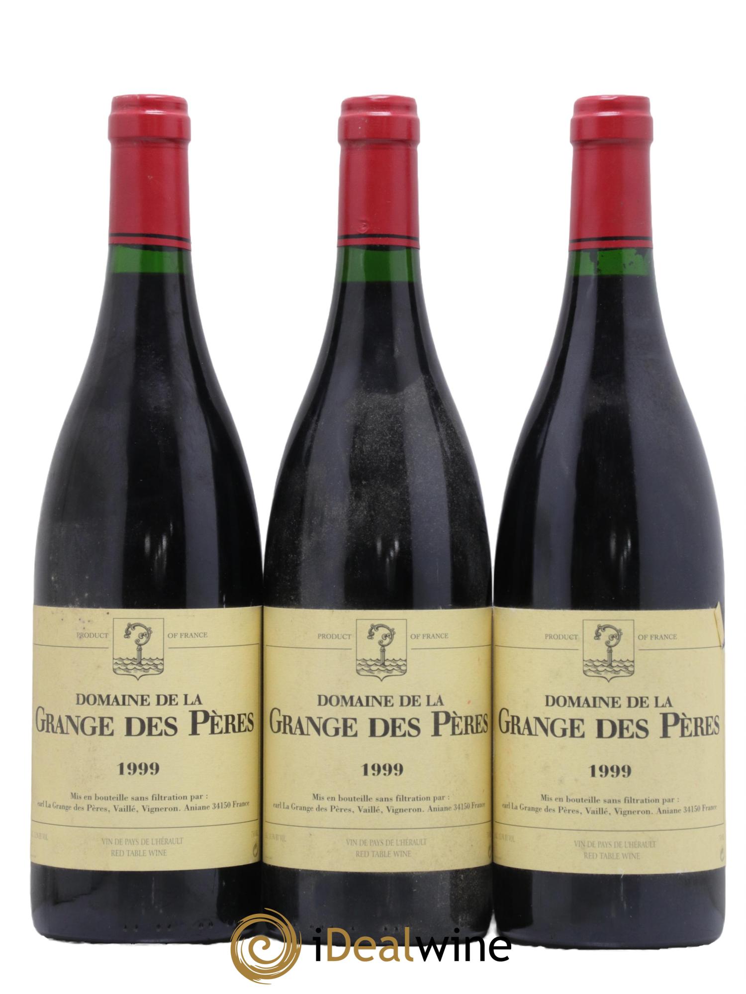 IGP Pays d'Hérault Grange des Pères Laurent Vaillé 1999 - Lot of 3 bottles - 0