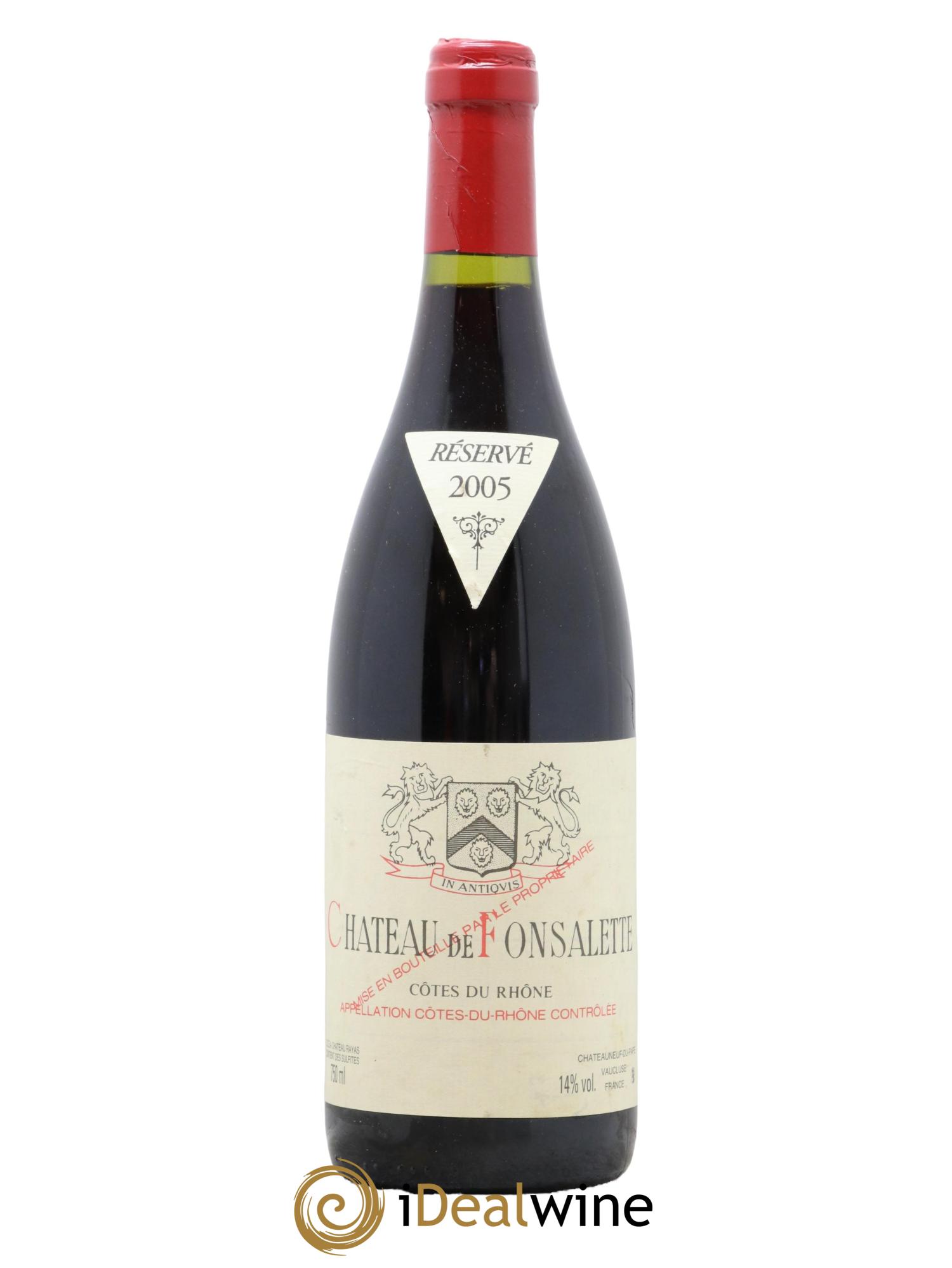 Côtes du Rhône Château de Fonsalette Emmanuel Reynaud 2005 - Lot de 1 bouteille - 0