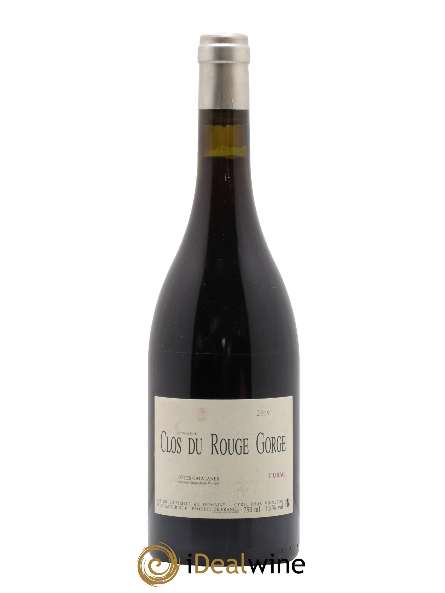 IGP Côtes Catalanes Clos du Rouge Gorge L'Ubac Cyril Fhal 2015 - Lot de 1 bouteille - 0