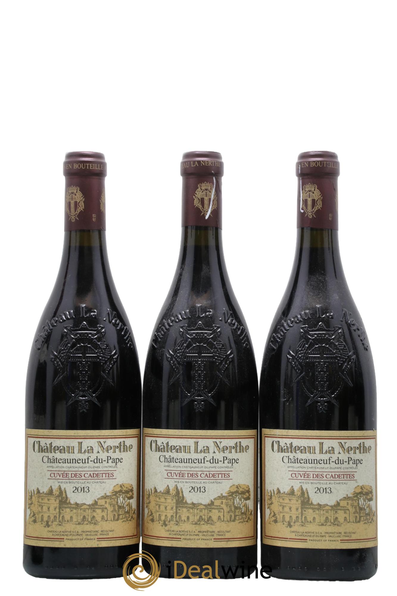 Châteauneuf-du-Pape Château La Nerthe Cuvée des Cadettes Famille Richard 2013 - Lot de 3 bouteilles - 0