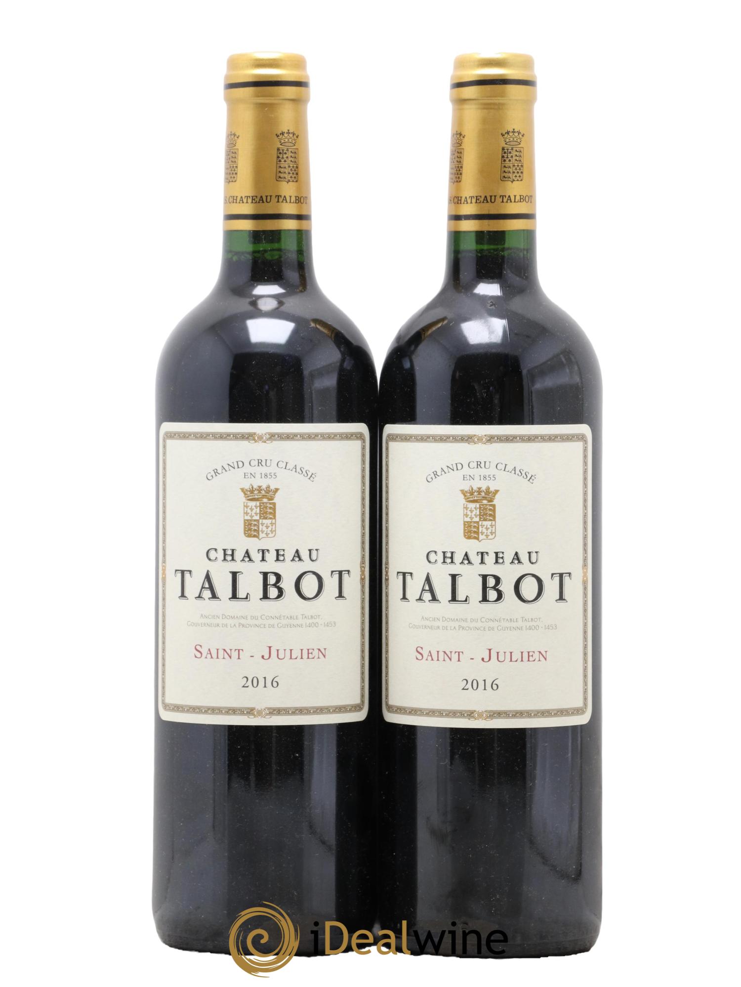 Château Talbot 4ème Grand Cru Classé 2016 - Posten von 2 Flaschen - 0