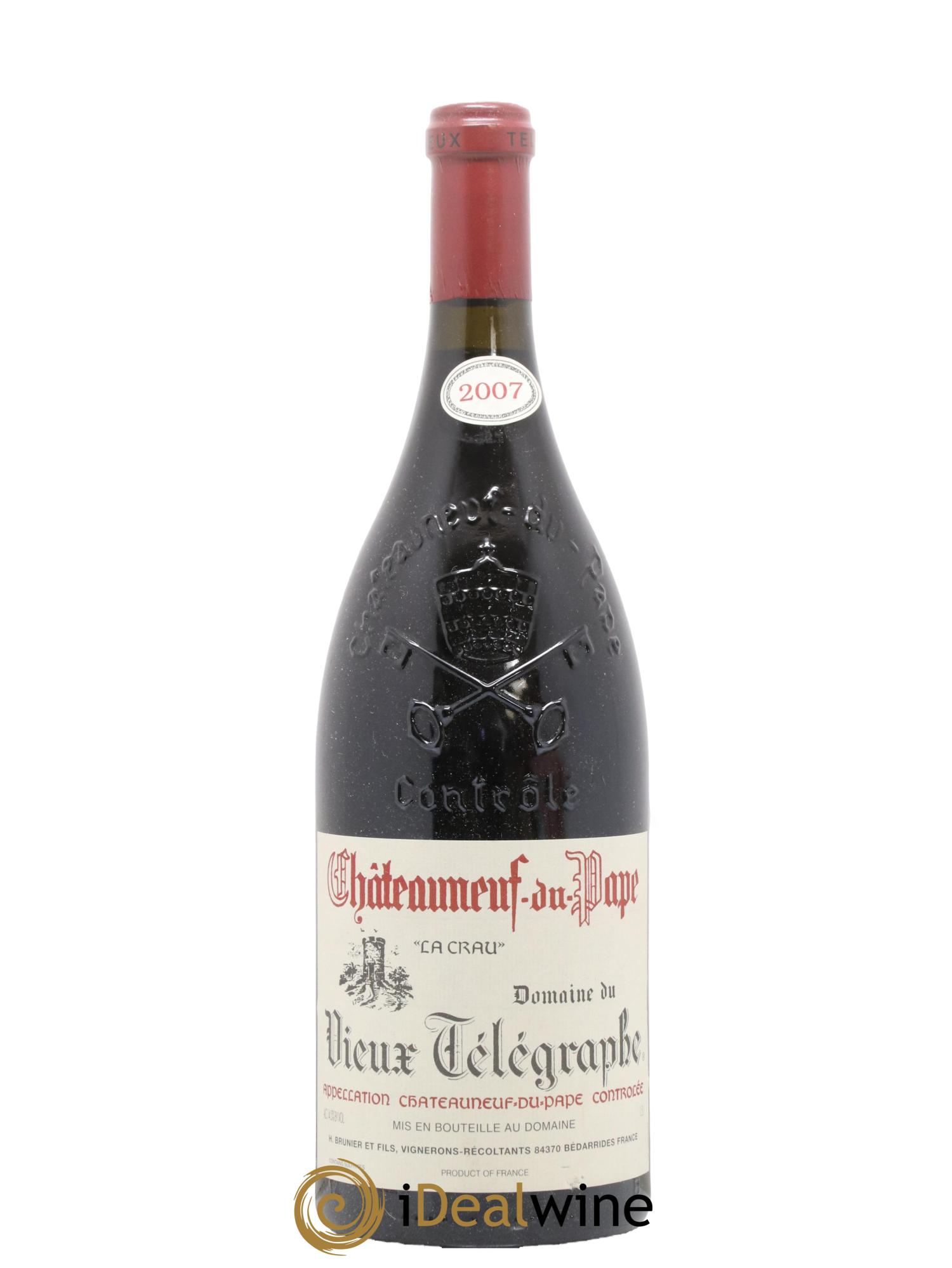 Châteauneuf-du-Pape Vieux Télégraphe (Domaine du) Vignobles Brunier 2007 - Lot of 1 magnum - 0