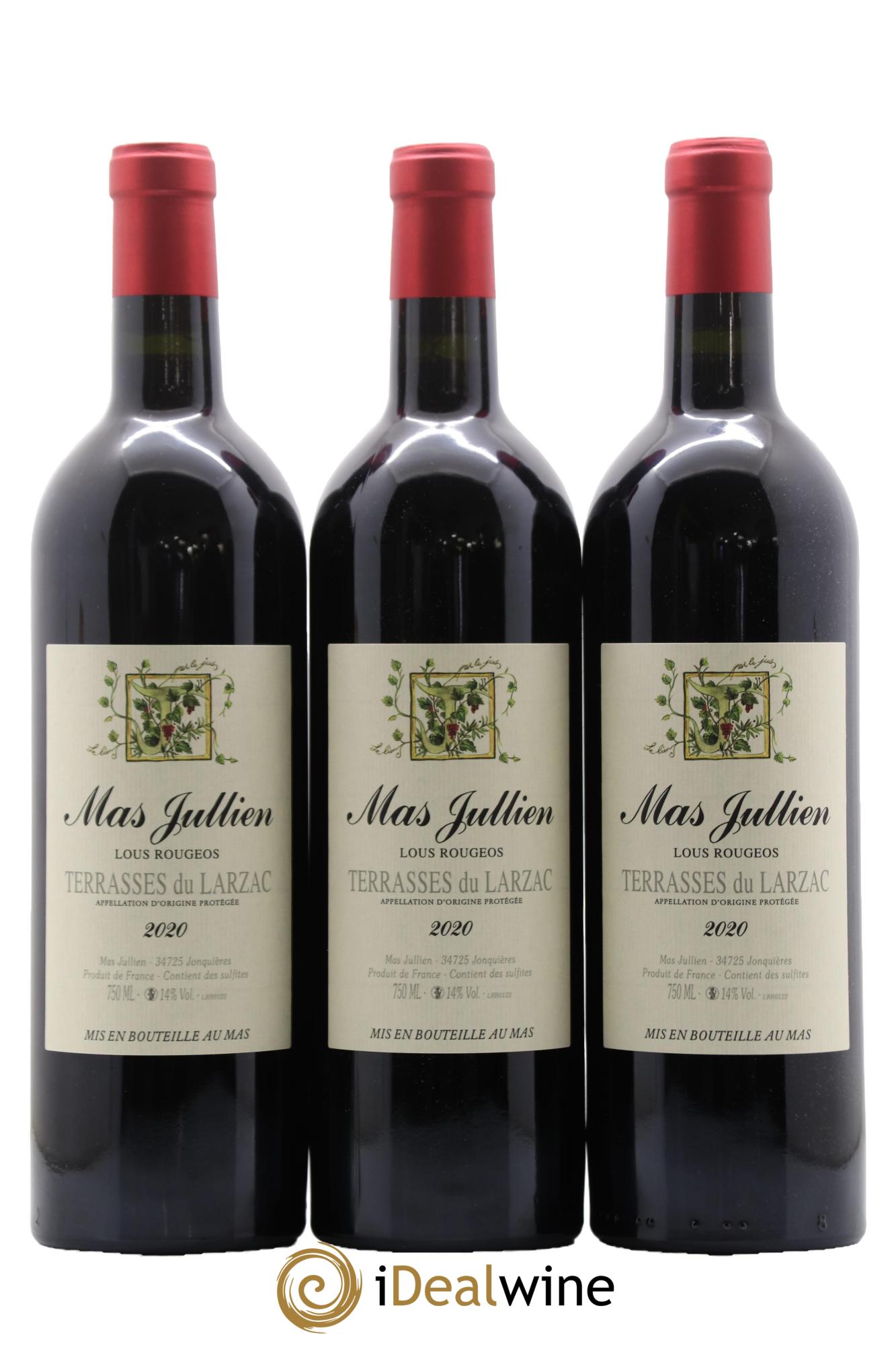 Terrasses du Larzac Mas Jullien Lous Rougeos Olivier Jullien 2020 - Lot de 3 bouteilles - 0