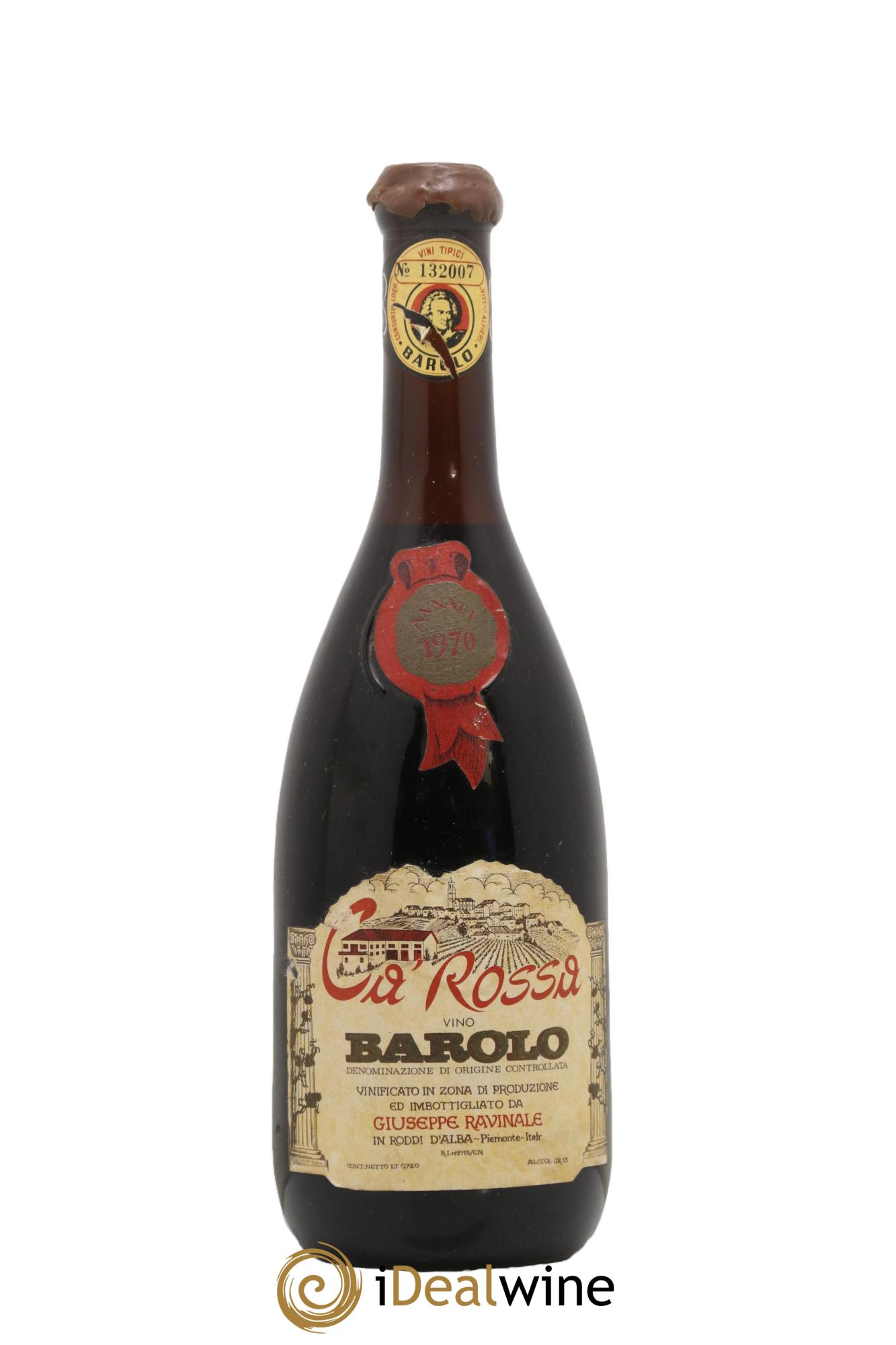 Barolo DOCG Ca Rossa Ravinale 1970 - Lot de 1 bouteille - 0