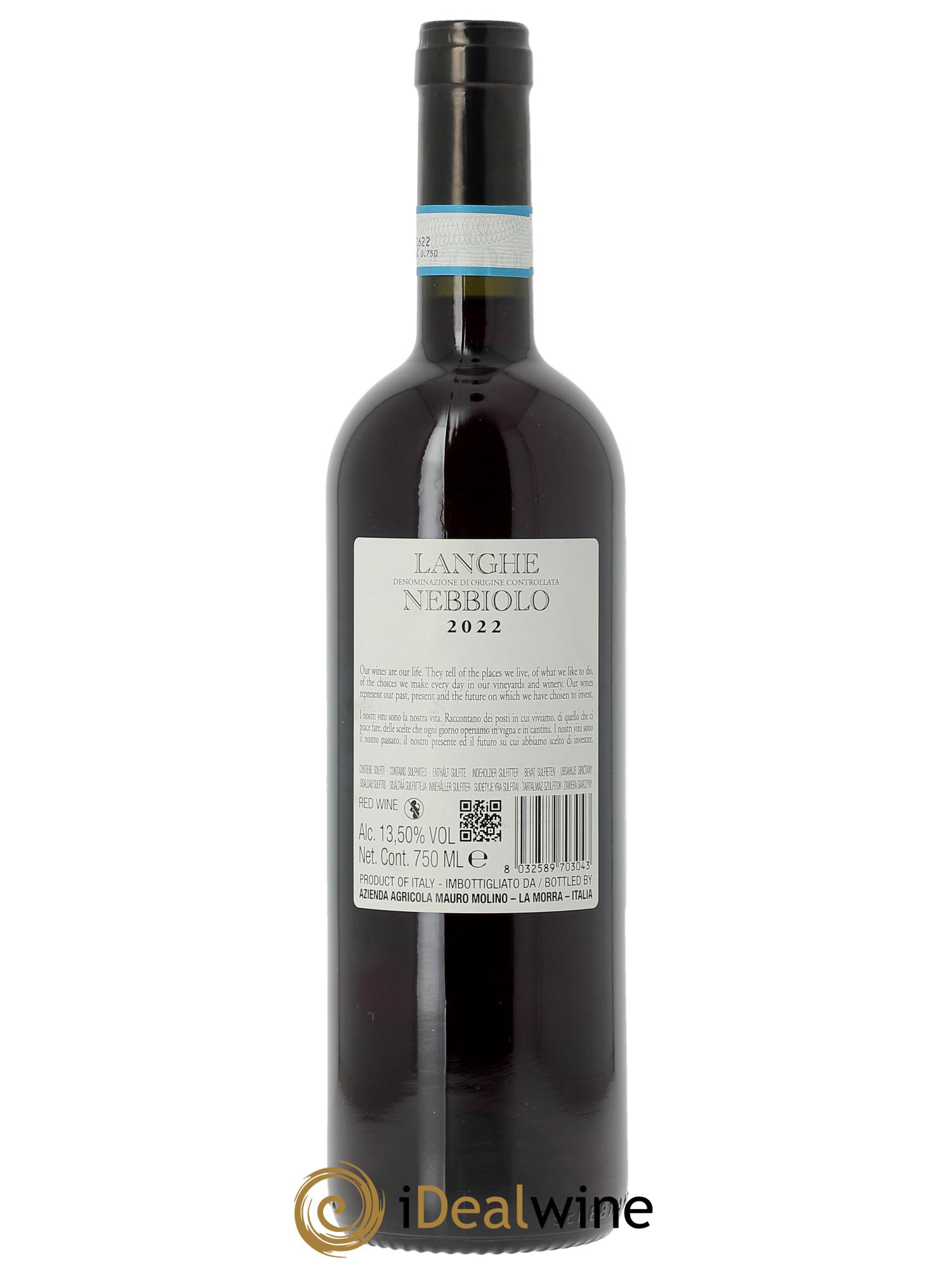 Langhe DOC Mauro Molino Nebbiolo  2022 - Lot de 1 bouteille - 1