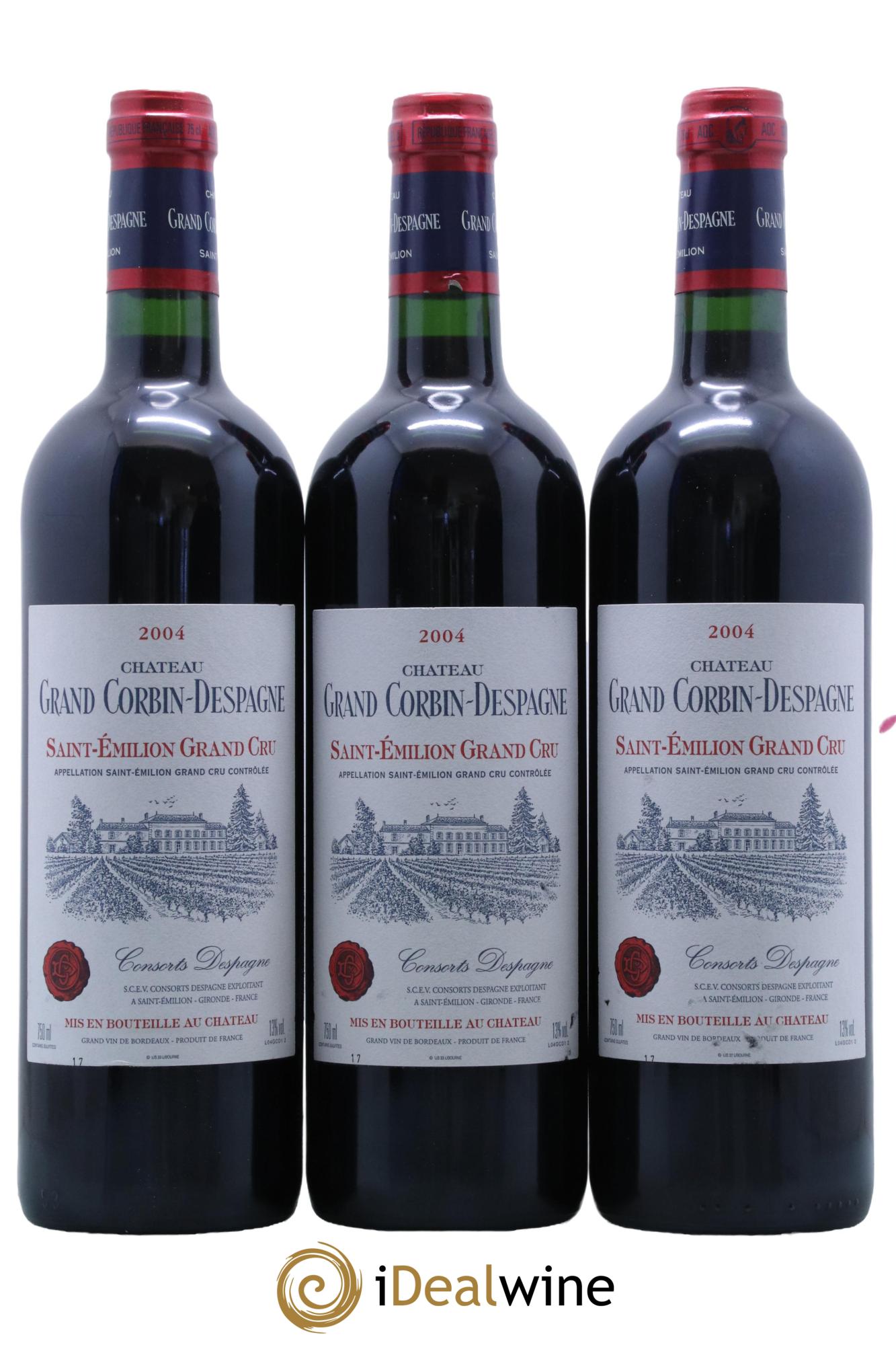 Château Grand Corbin Despagne Grand Cru Classé  2004 - Posten von 12 Flaschen - 4